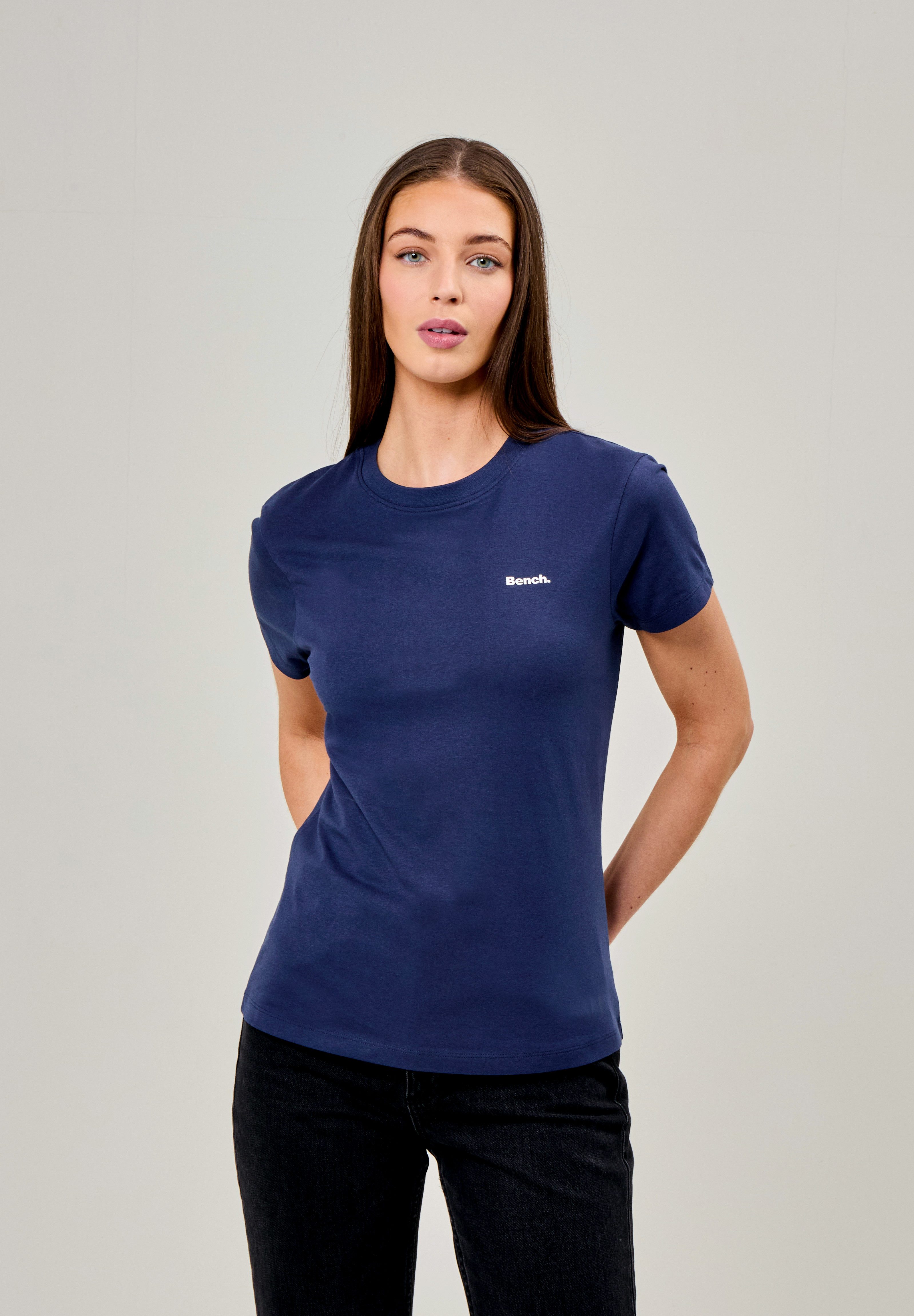 Bench. Shirt met ronde hals ALCYONE dames shirts met ronde hals maat 42 blauw