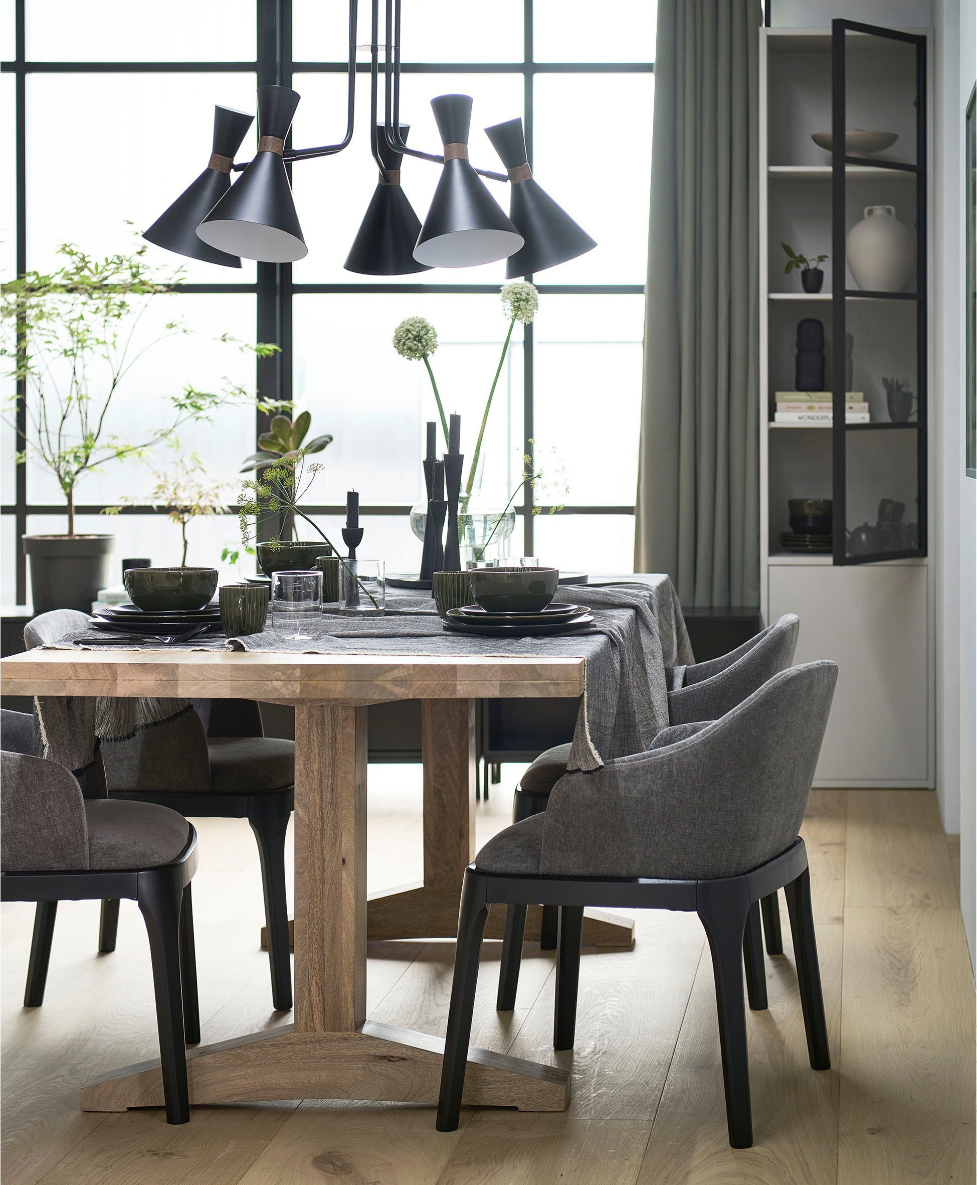WOOOD Vitrinekast Basic met twee deuren, h 230 cm x b 52,5 cm
