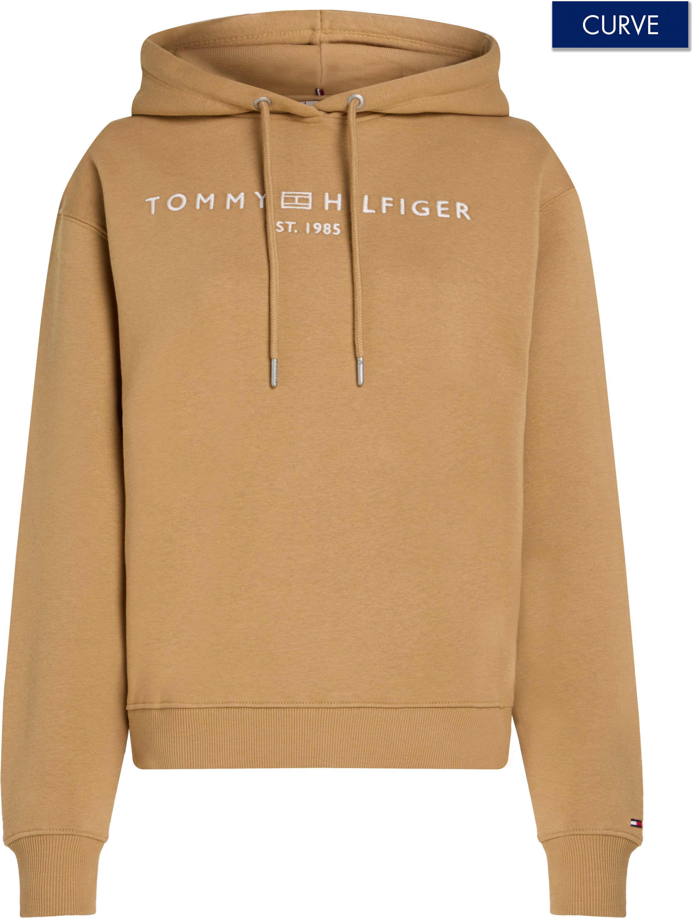 Tommy Hilfiger Curve Hoodie CRV MDRN REG CORP LOGO HOODIE in grote maten capuchon met logo-borduursel op de onderarm