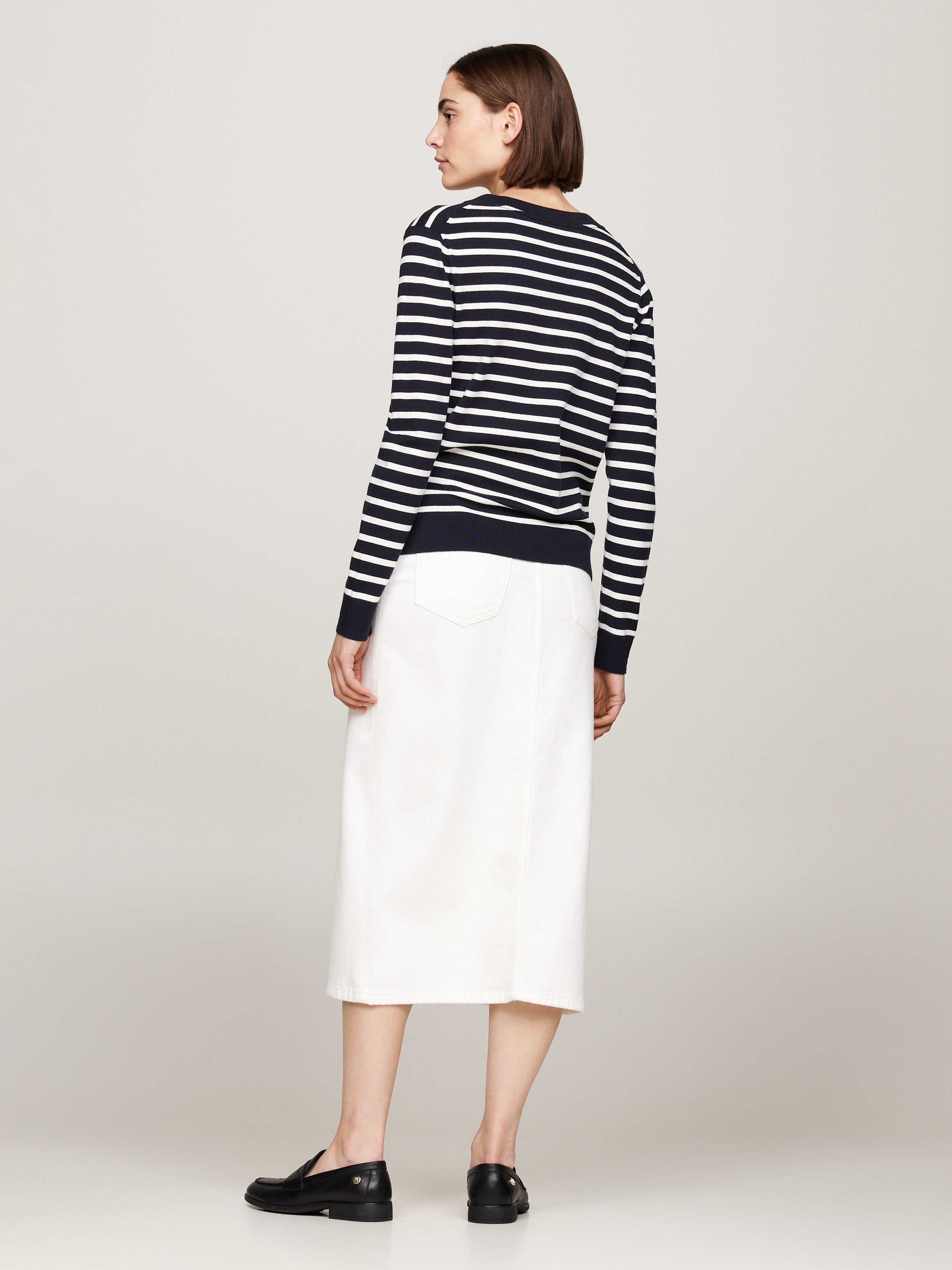 Tommy Hilfiger Trui met V-hals CO JERSEY STITCH V-NK SWEATER met V-hals en rib