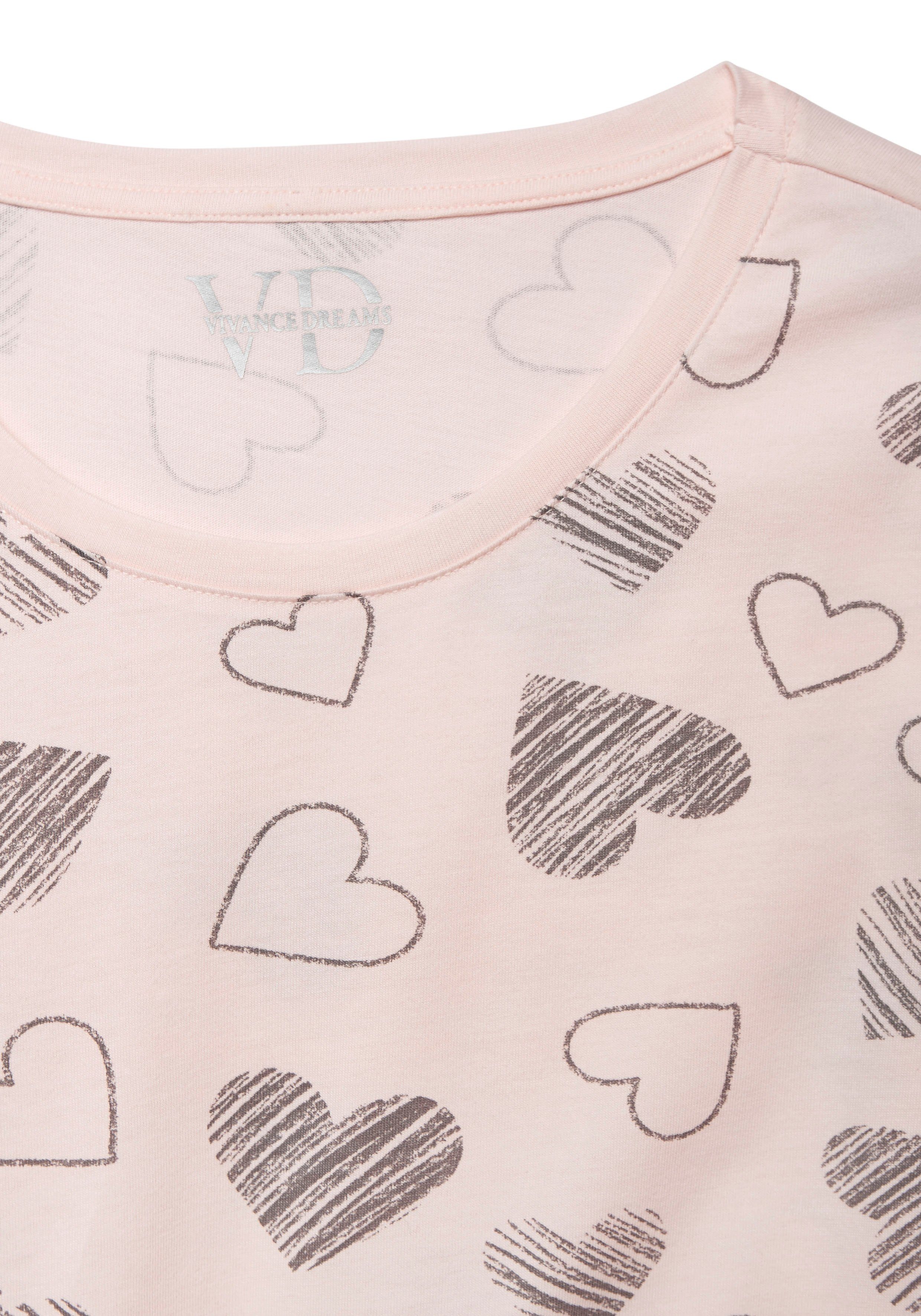 Vivance Dreams Nachthemd met leuke hartprint (Set van 2)