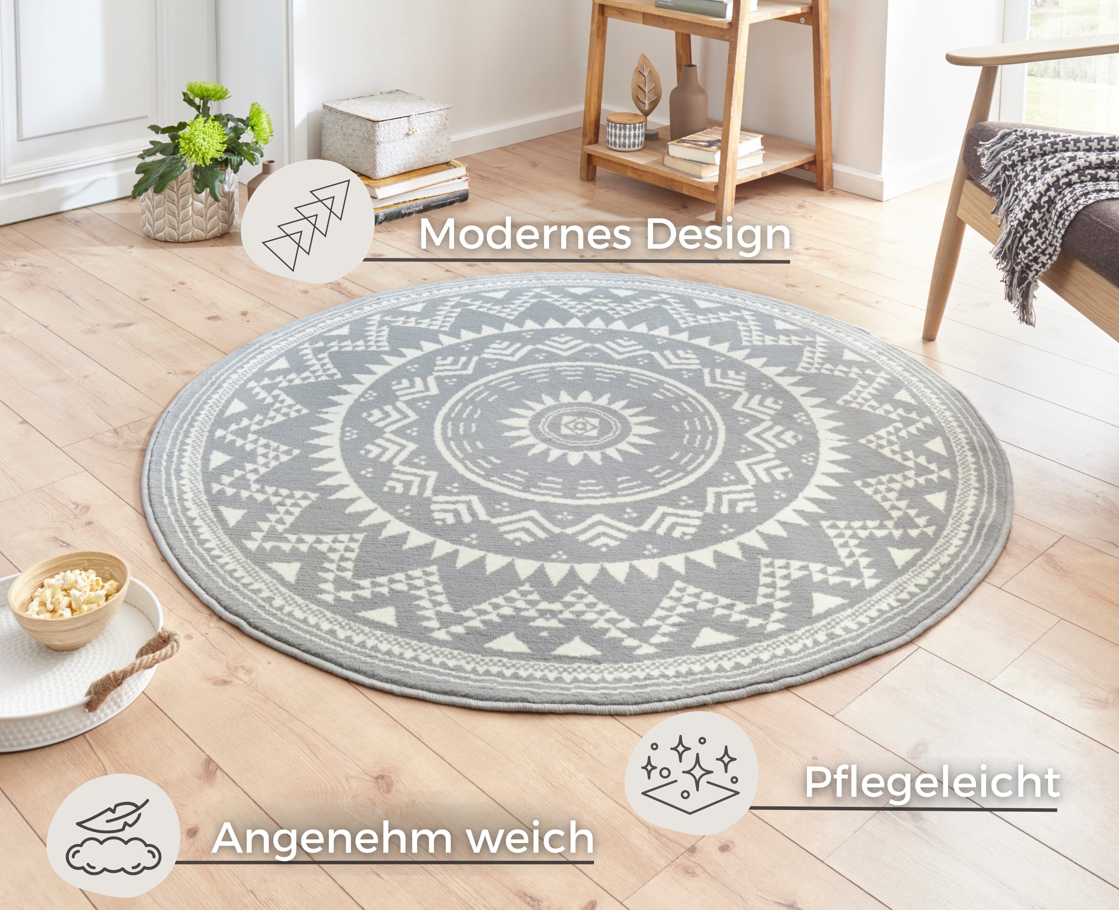 HANSE Home Vloerkleed Valencia Korte pool, modern, vintage, mandala, woonkamer, kinderkamer, hal