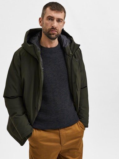 SELECTED HOMME Trui met ronde hals SLHVINCE LS KNIT BUBBLE CREW NECK NOOS