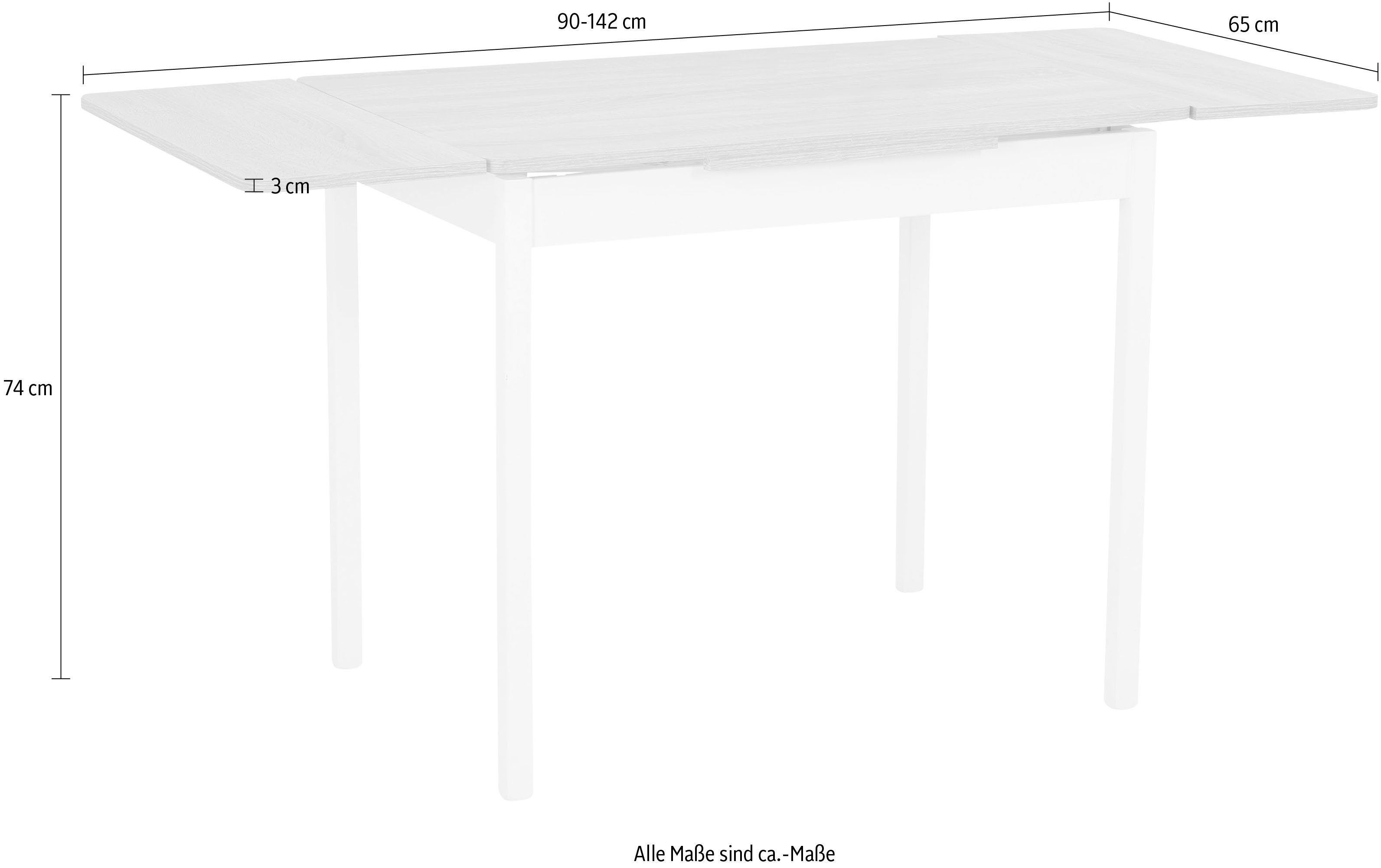 HELA Eettafel Kiel I T P uittrekbaar 90-142 cm