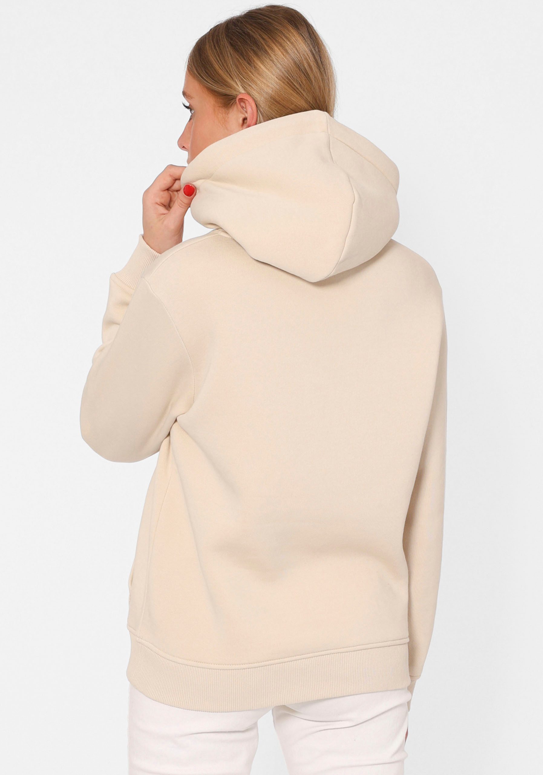 Zwillingsherz Hoodie Dog Mom met geborduurd hondenmotief en frontzak