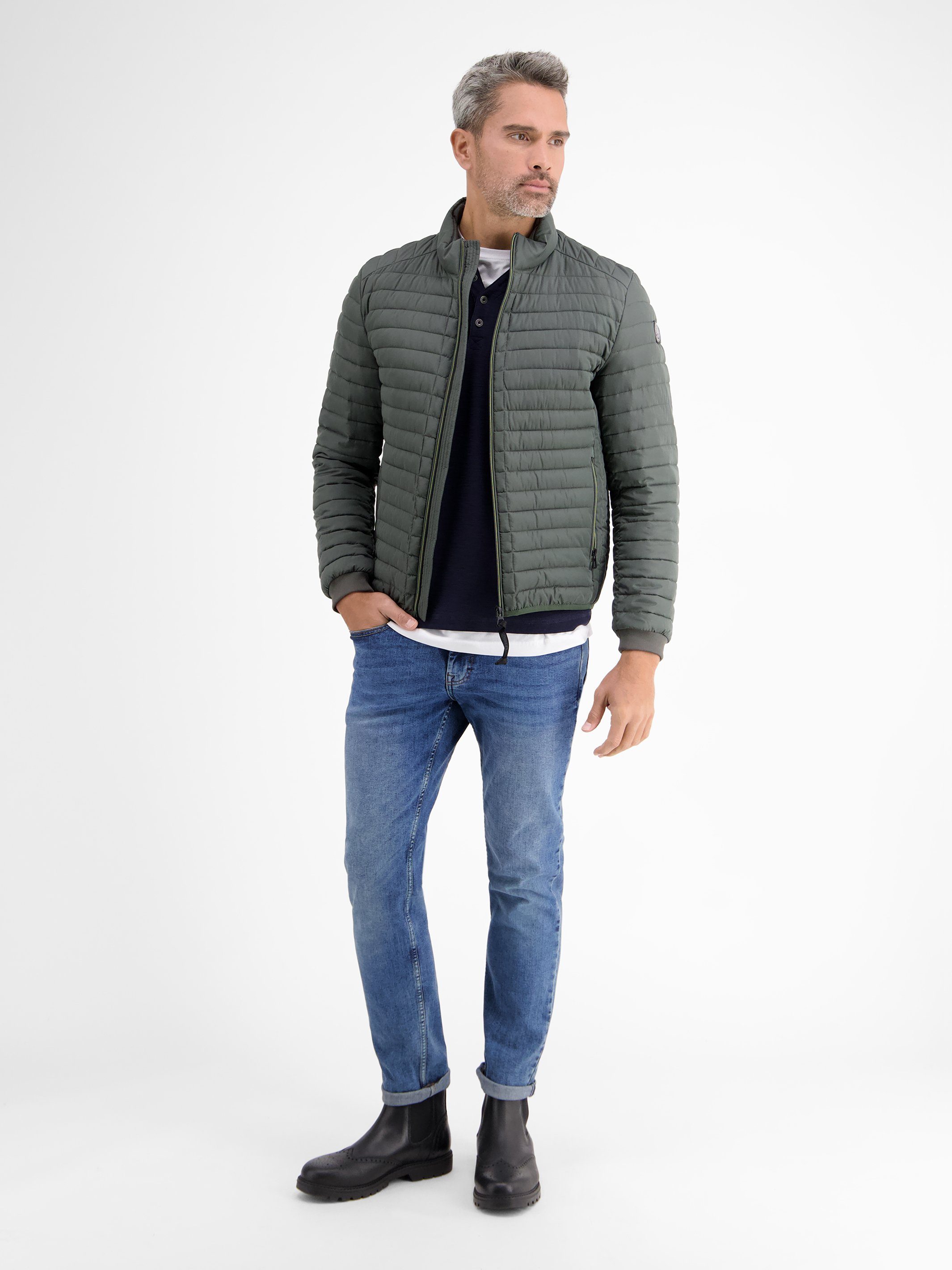 Lerros Sweatshirt LERROS lange mouw serafino met logostiksel