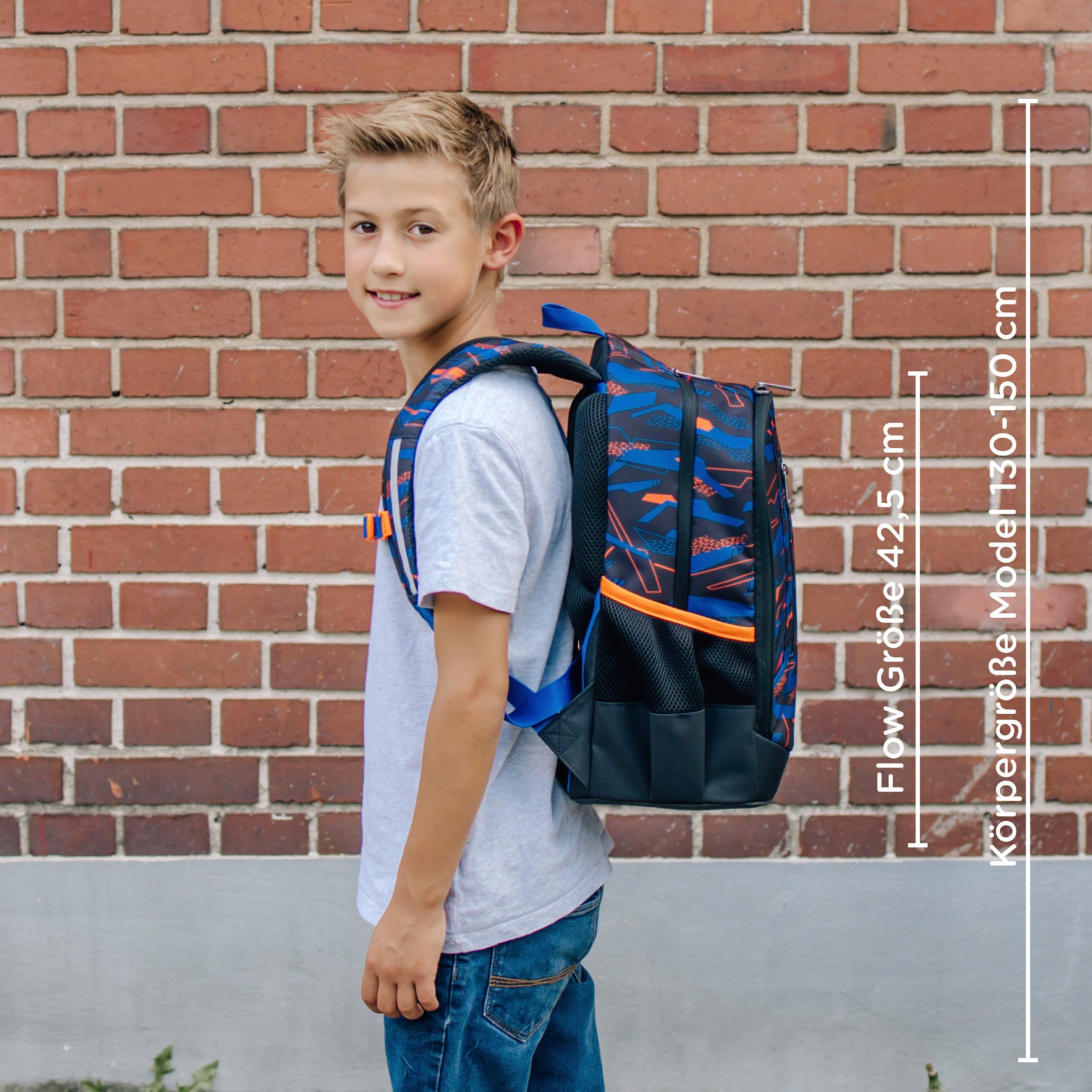 neoxx Schoolrugzak Flow, Streetlight gedeeltelijk van gerecycled materiaal