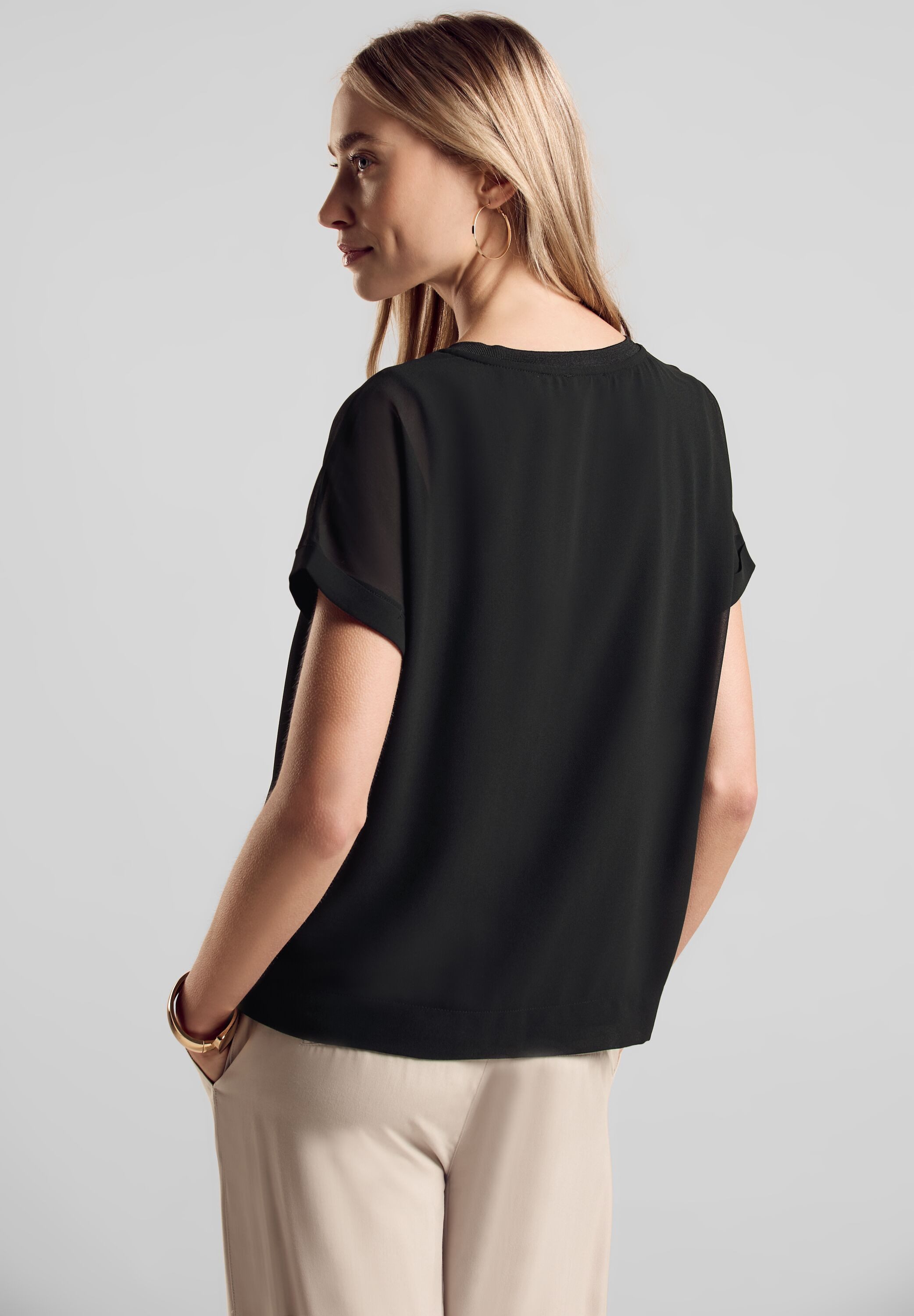 STREET ONE 2-in-1-top met meshdetail