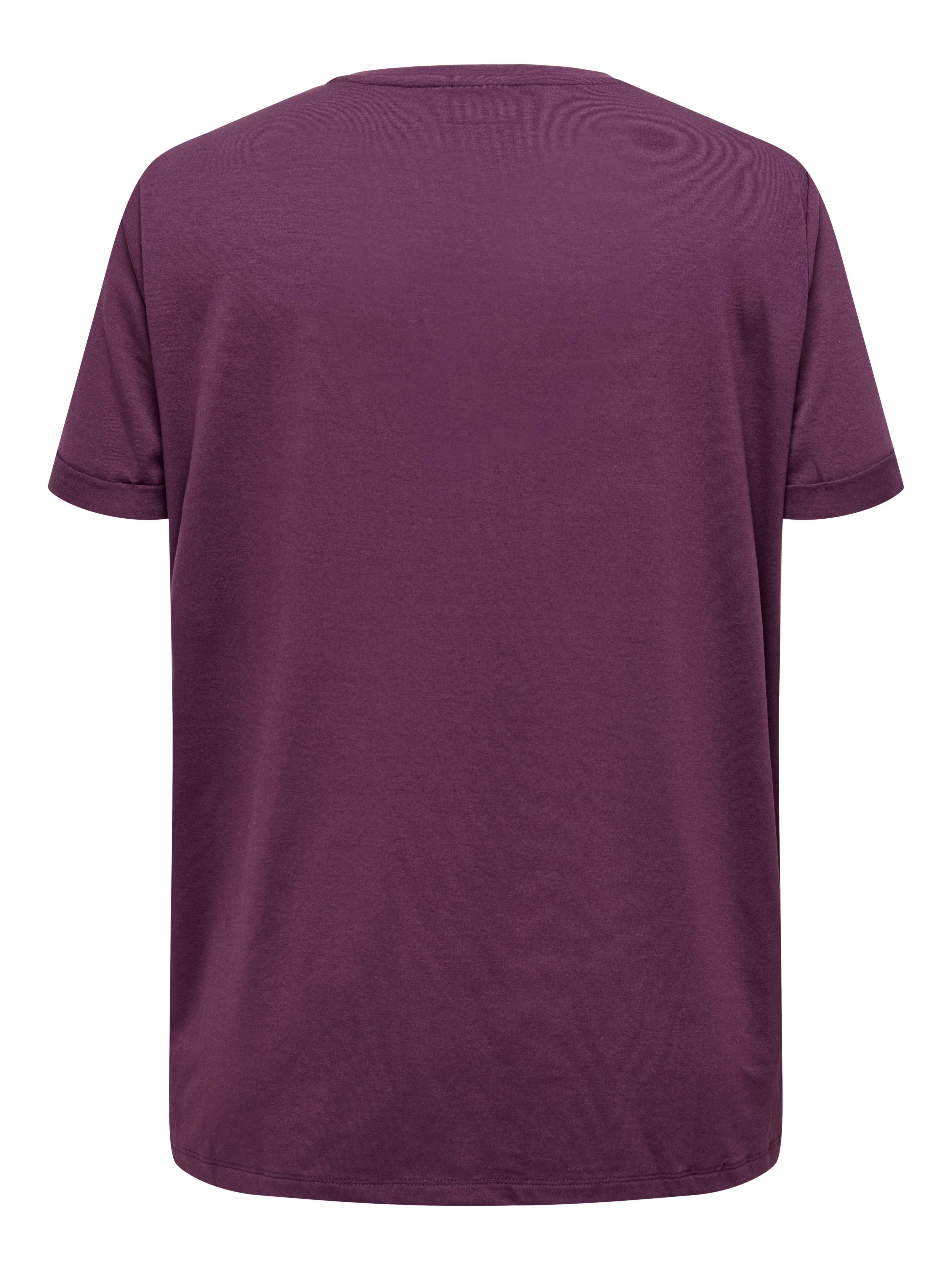 ONLY CARMAKOMA Shirt met korte mouwen CARMOSTER S/S FOLD UP TOP JRS NOOS