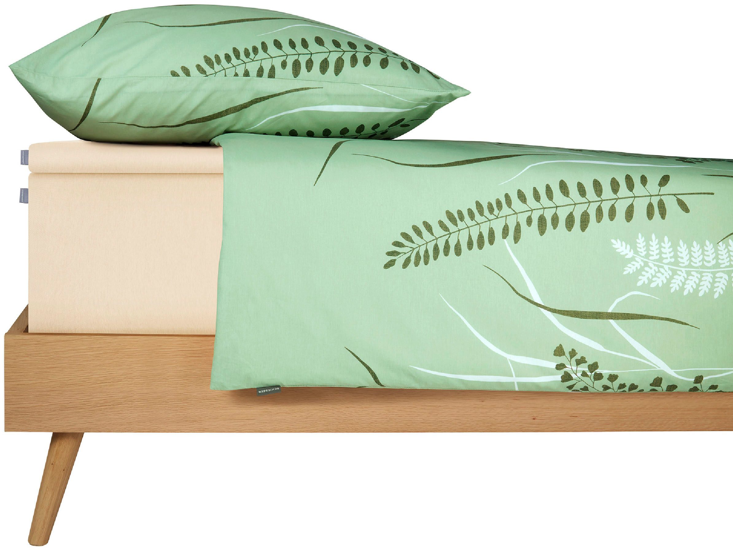 Schiesser Hoeslaken Flexi van 95% katoen en 5% elastaan in topkwaliteit geschikt voor hoge matrassen en boxspringbedden, made in green (1 stuk)