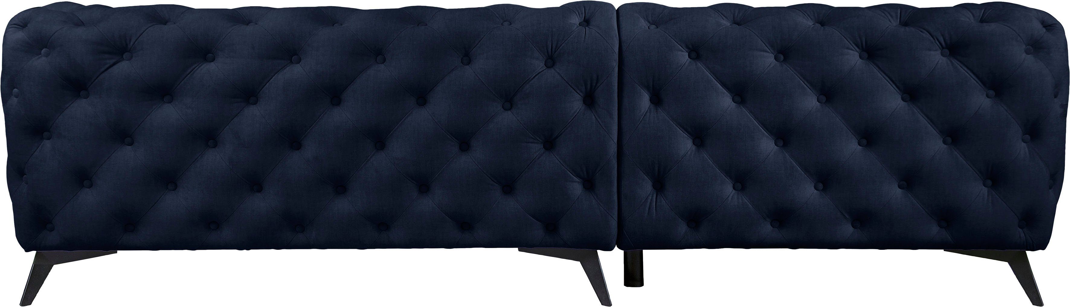 Leonique Chesterfield-bank Glynis L-vorm luxueuze capitonnage, moderne chesterfield look, kleur van de poten ter keuze