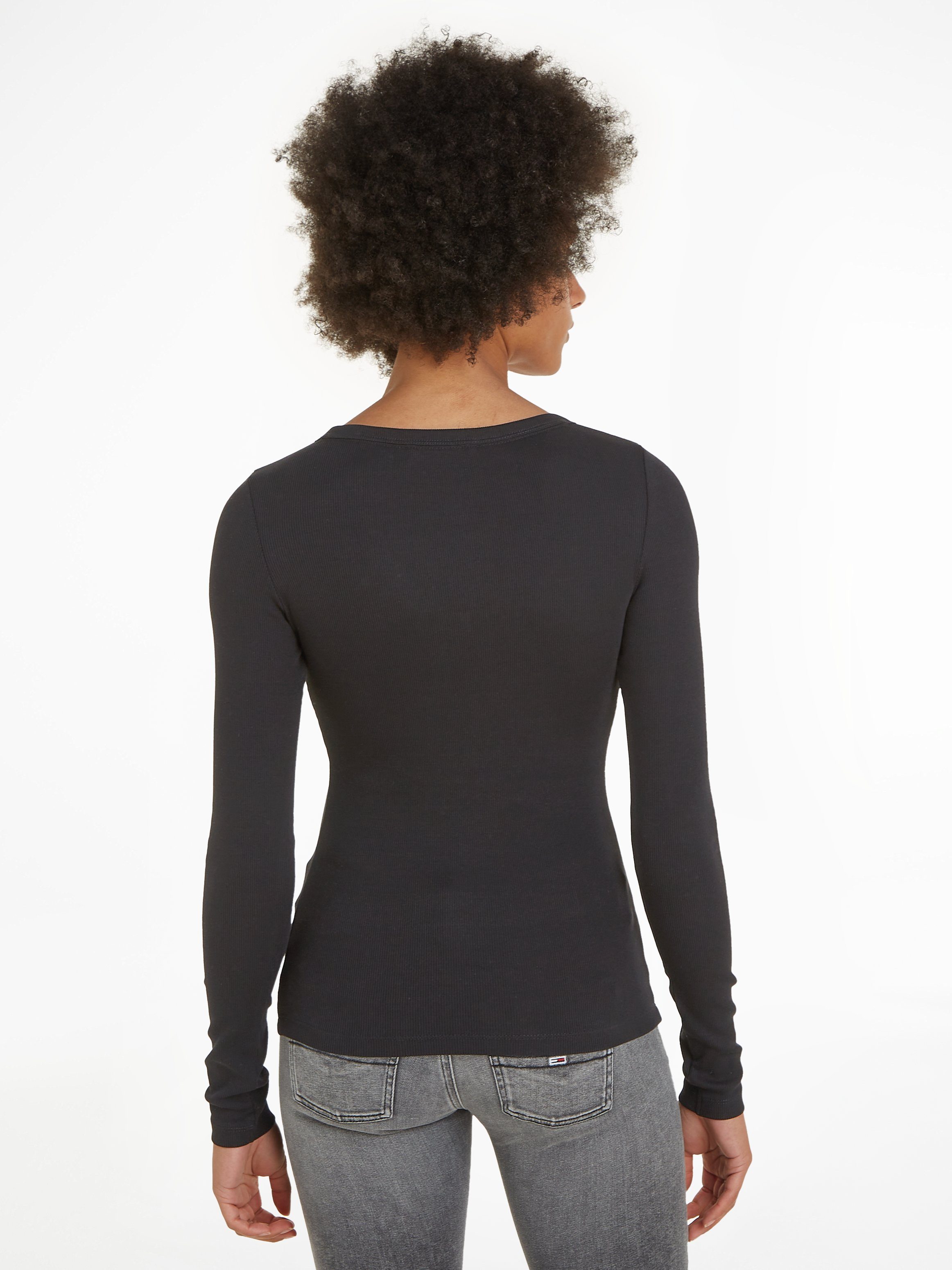 TOMMY JEANS Shirt met lange mouwen TJW SLIM ESSENTIAL RIB V LS