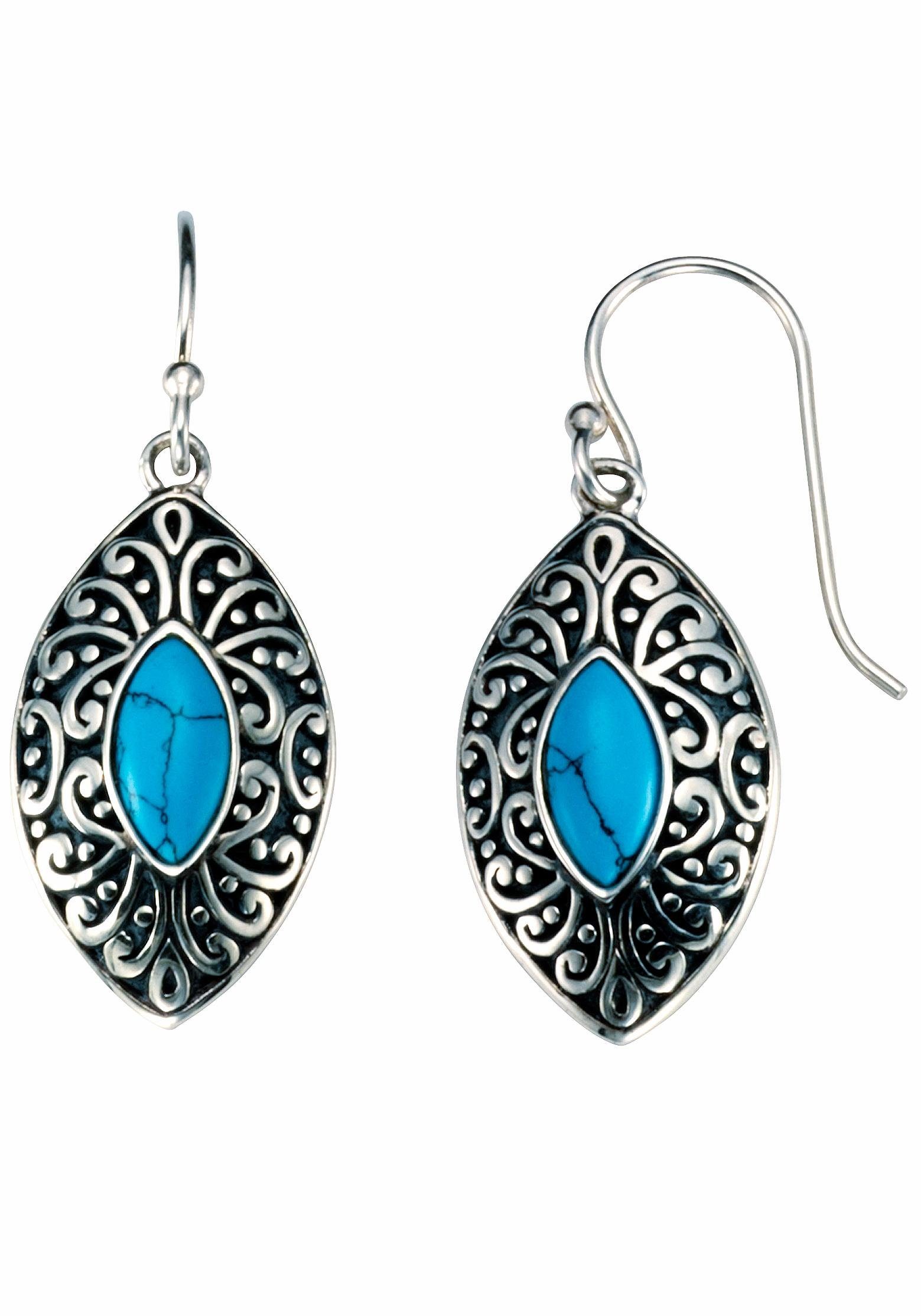 Firetti Paar oorhangers Sieraad cadeau zilver 925 oorbellen oorhaken edelsteen dames oorbellen blauw