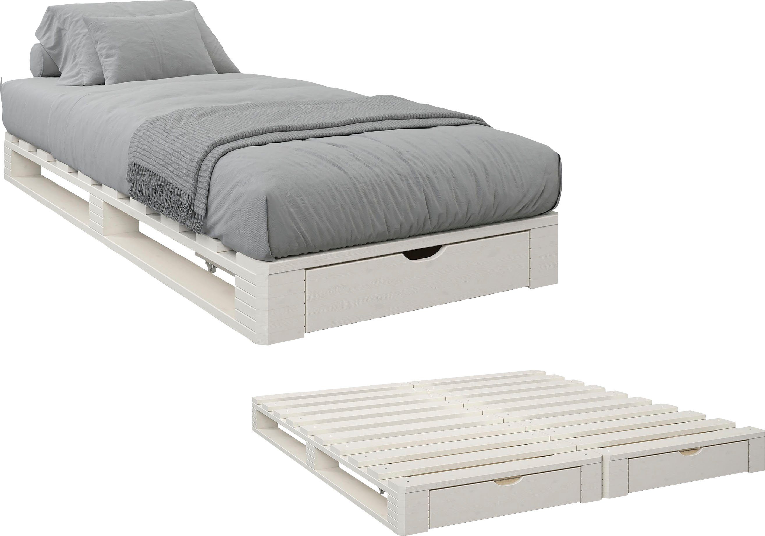 Home affaire Palletbed "ALASCO" BESTSELLER! Met lade gecertificeerd massief hout, uit te breiden tot tweepersoons- of familiebed