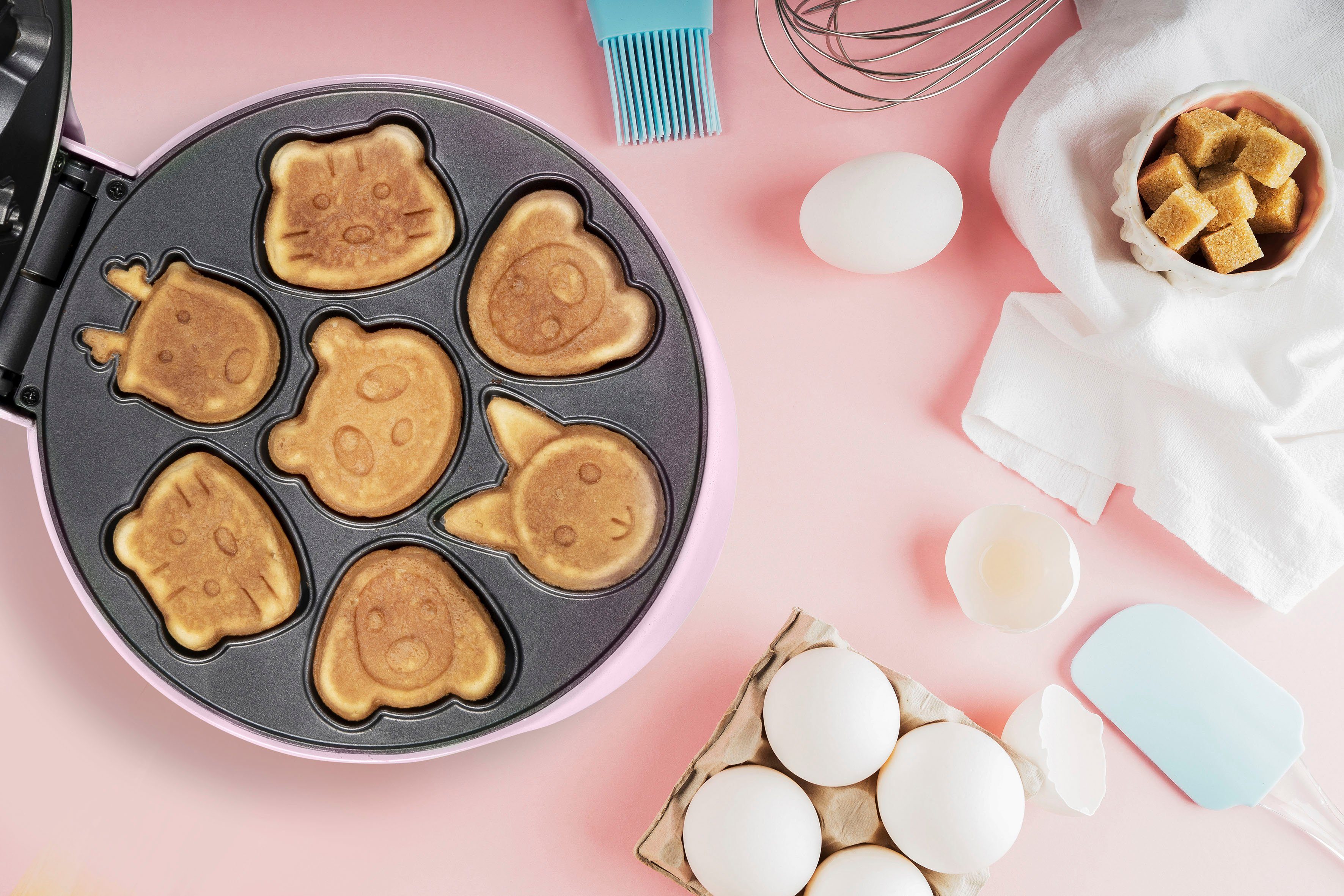 bestron Wafelijzer AAW700 voor mini-wafelkoekjes met achterlamp en antiaanbaklaag