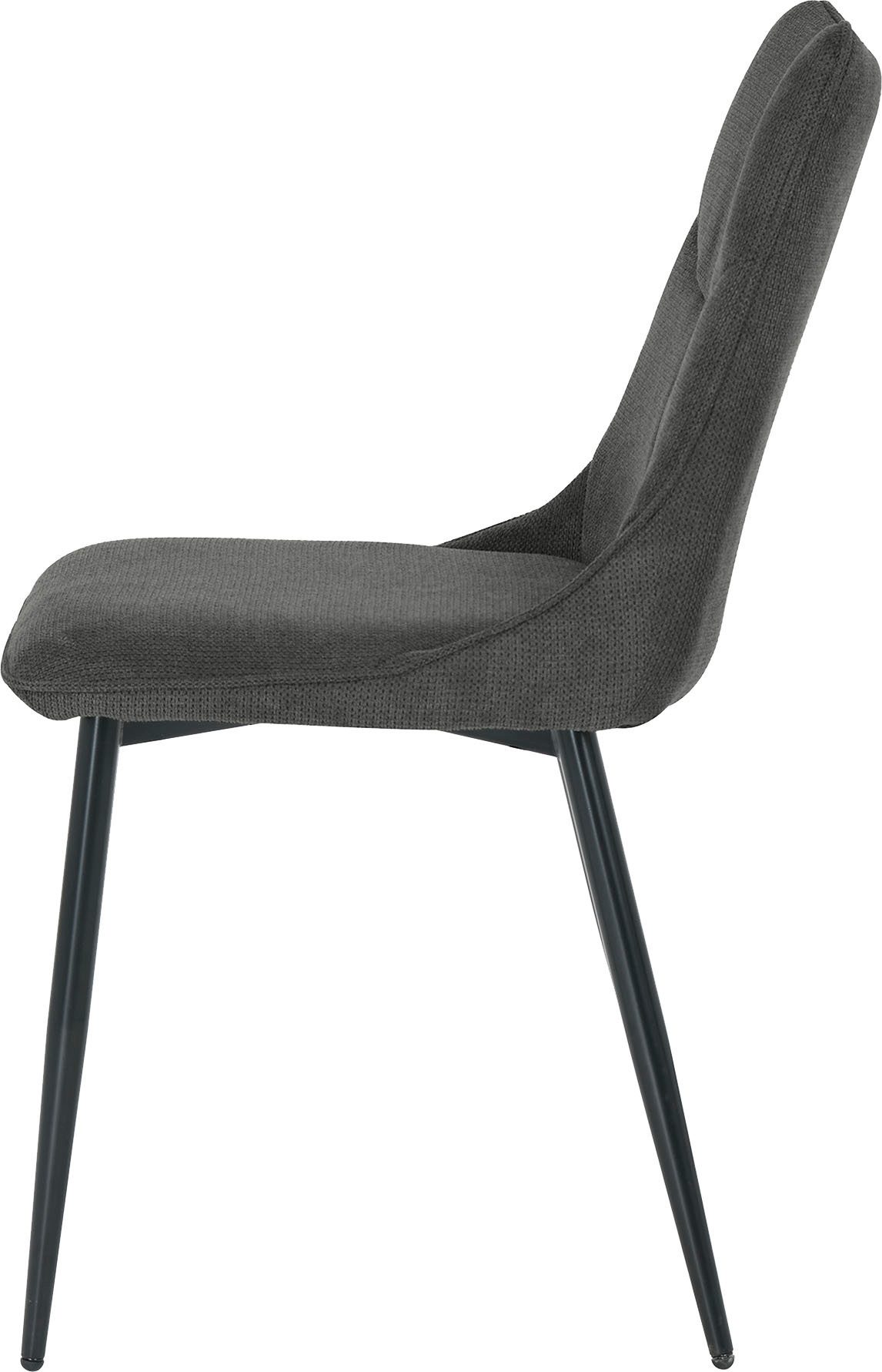 byLIVING Eetkamerstoel Carlo (2-stuks set) Frame van metaal zwart, keukenstoel, geweven stofbekleding, diverse kleuren (set)