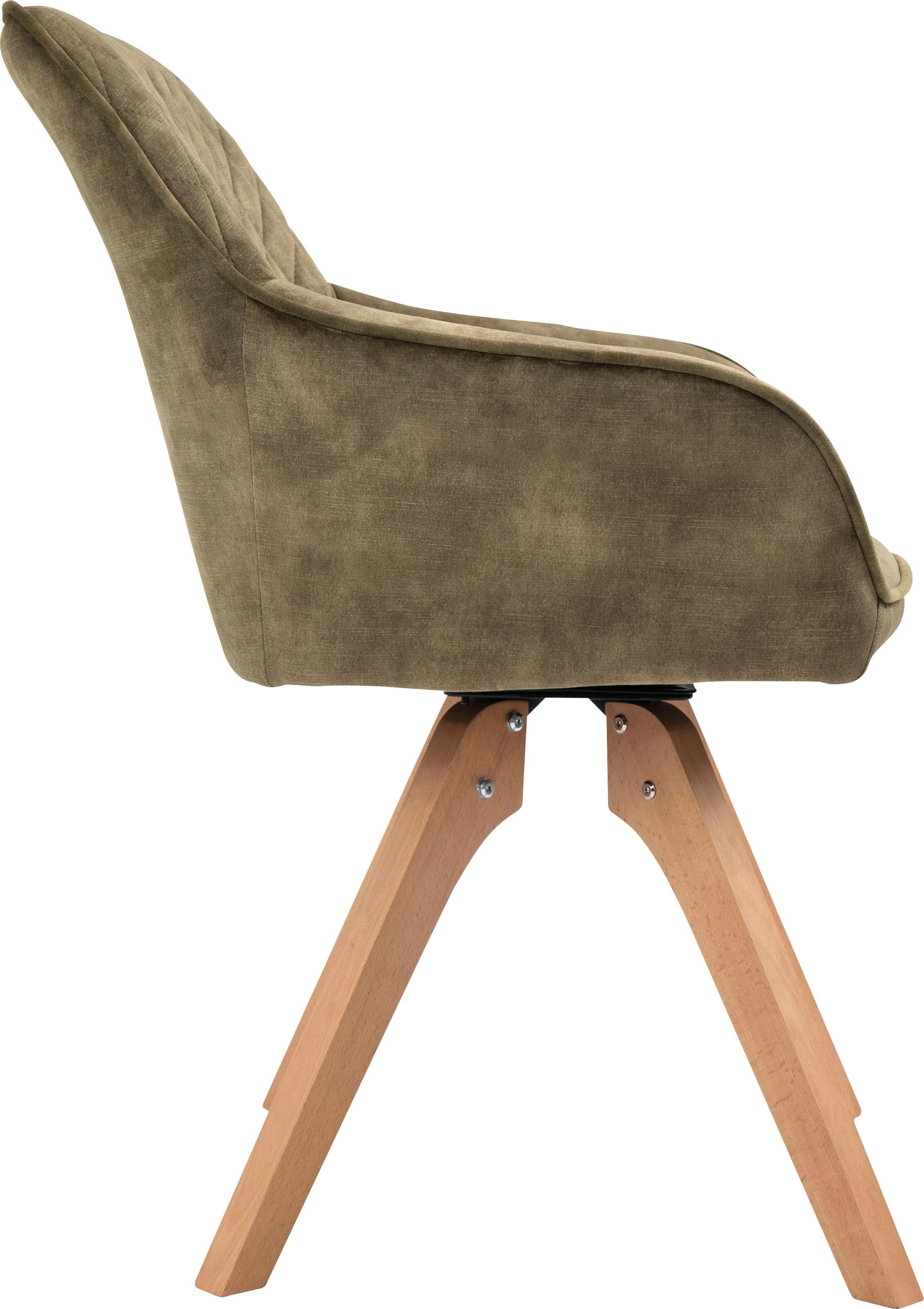 SalesFever Eethoek (5-delig), tafelbreedte 180 cm, stoelen 180° draaibaar, met fluweel