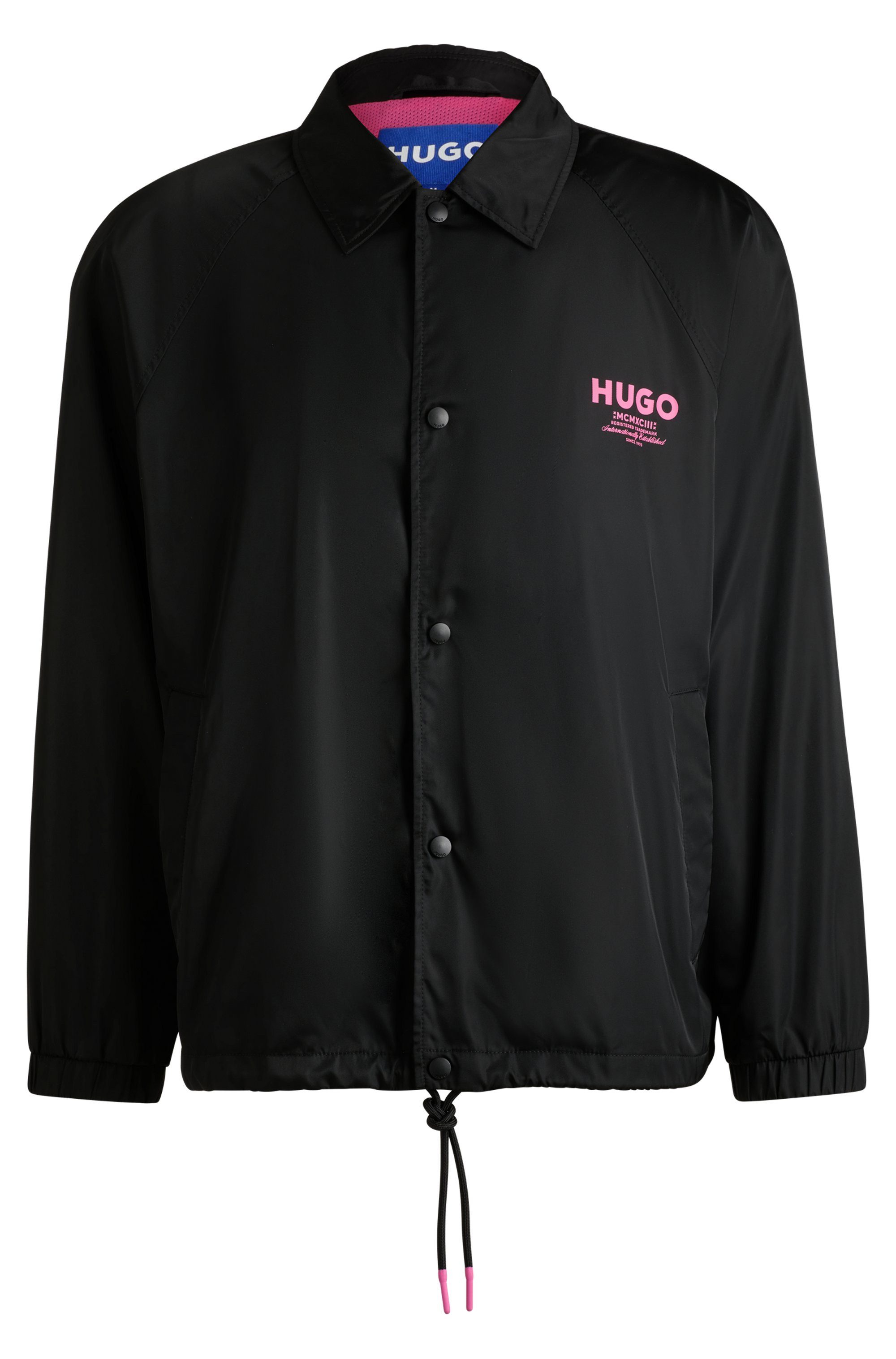 HUGO Blue Functioneel jack Biyo2521 Overshirt met contrasterende print
