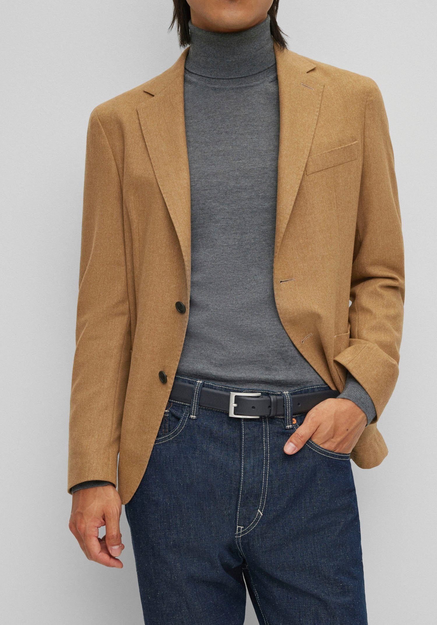 Boss Leren riem van nappaleer met logo-sluiting