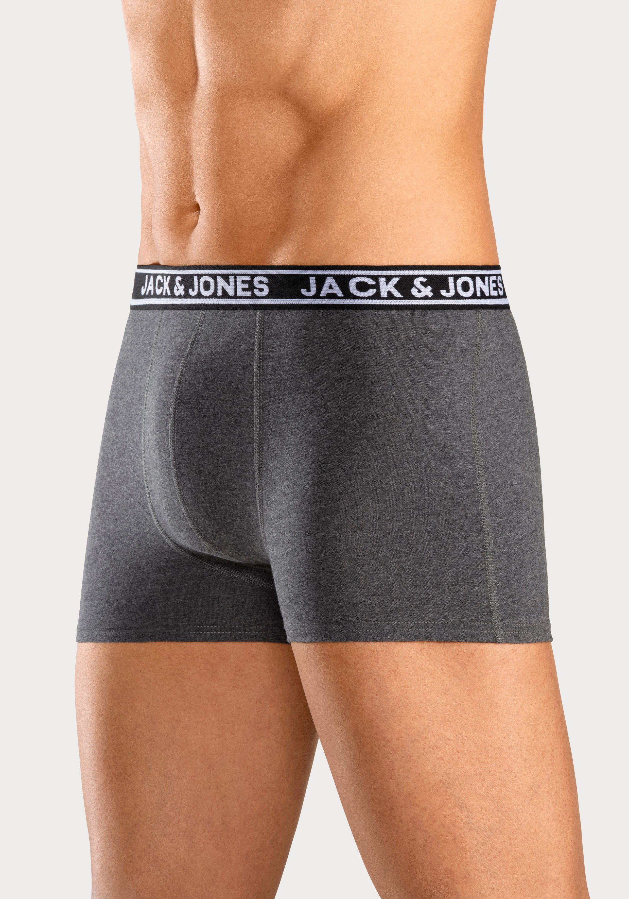 Jack & Jones Trunk JACCRISP in 6-pack met logoband en stretchcomfort effen met kleuraccent, modieus, nauwsluitend, katoenmix (set, 6 stuks)