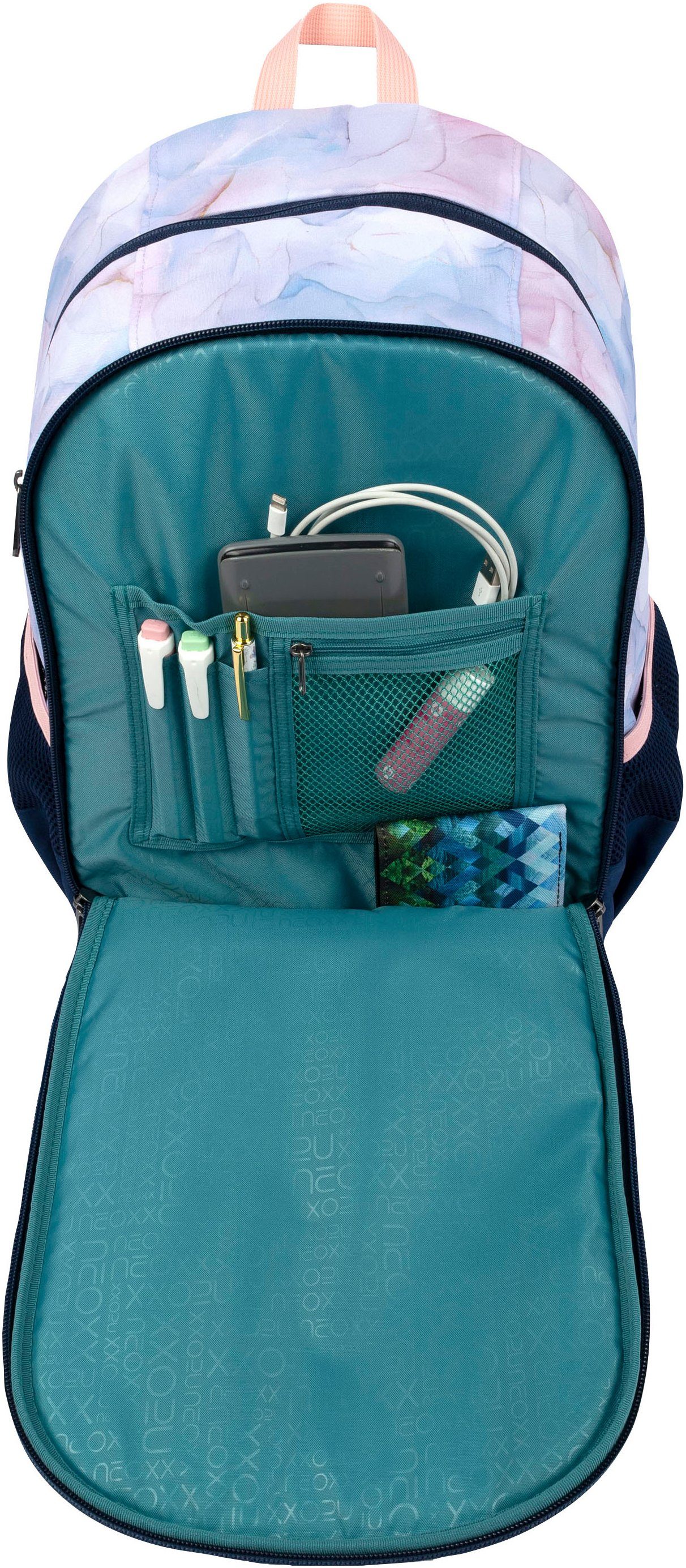 neoxx Schoolrugzak Flow, Dreaming of Pastel gedeeltelijk van gerecycled materiaal