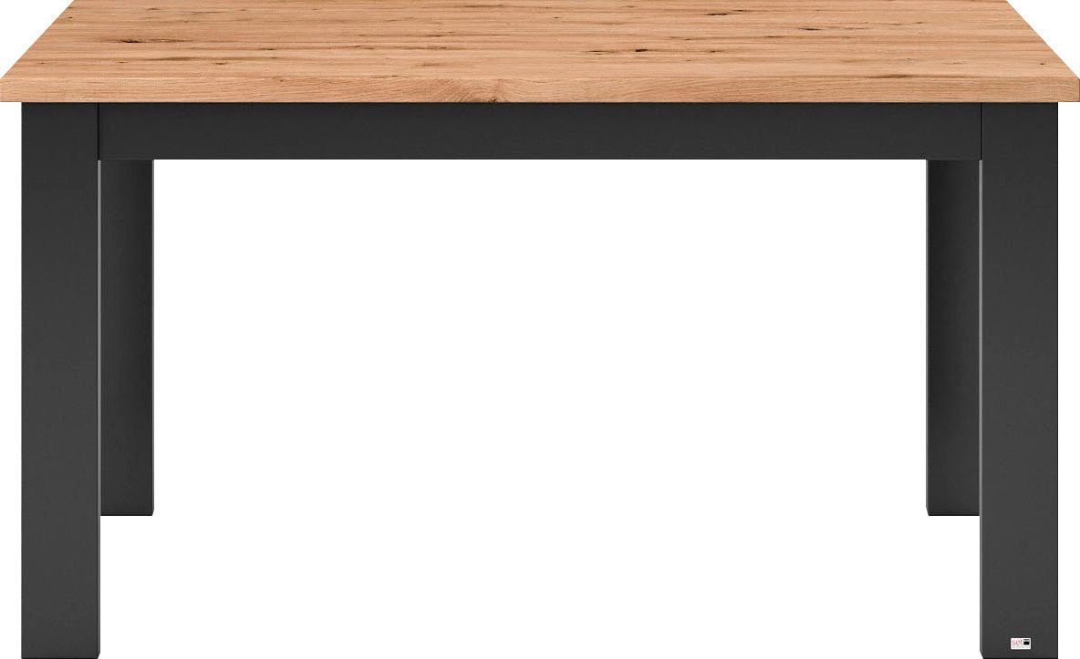 set one by Musterring Eettafel York in 3 kleurvarianten en 4 maten verkrijgbaar, met eiken plaat