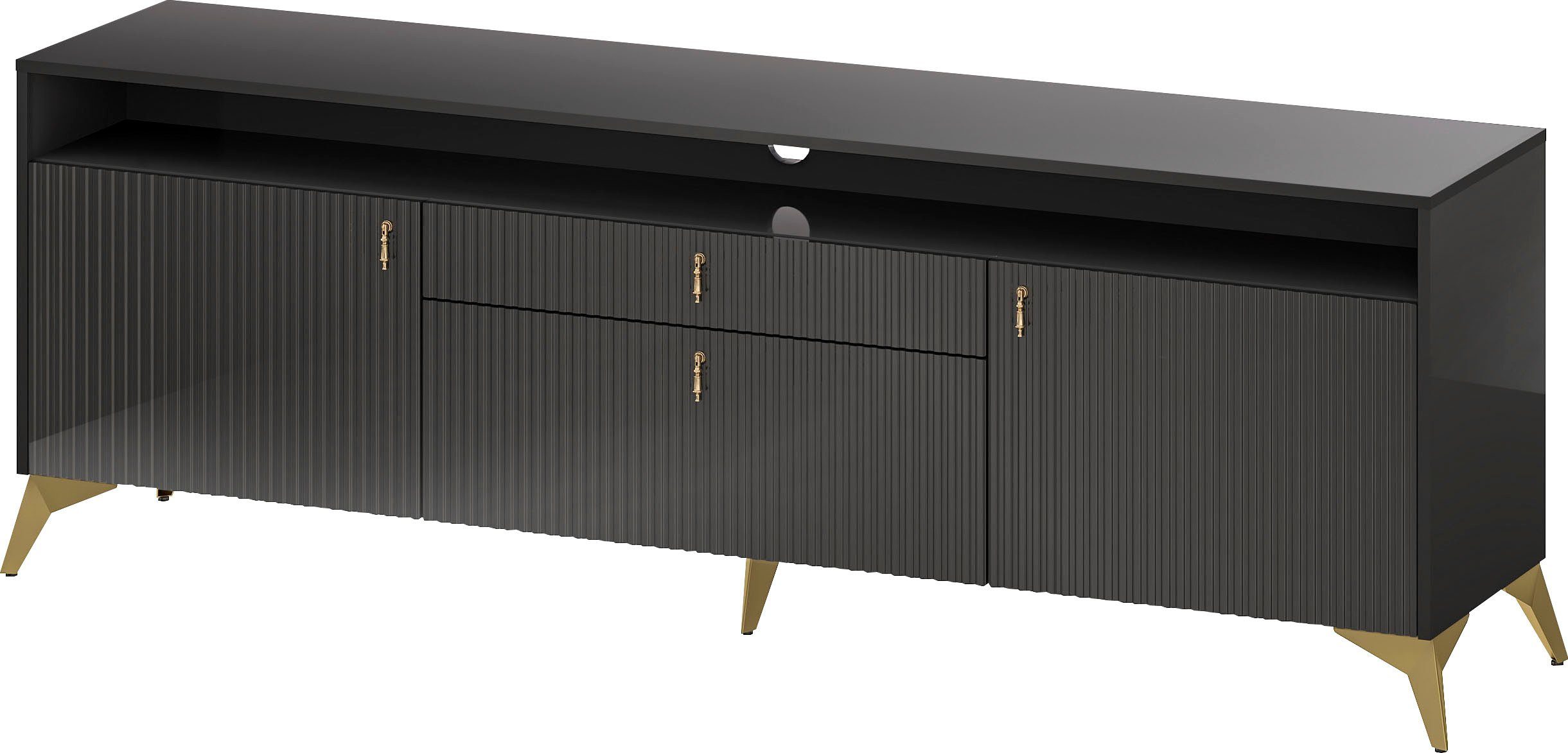 Leonique Tv-meubel Aliette hoogglans - fronten, breedte 195,5 cm online bestellen | OTTO
