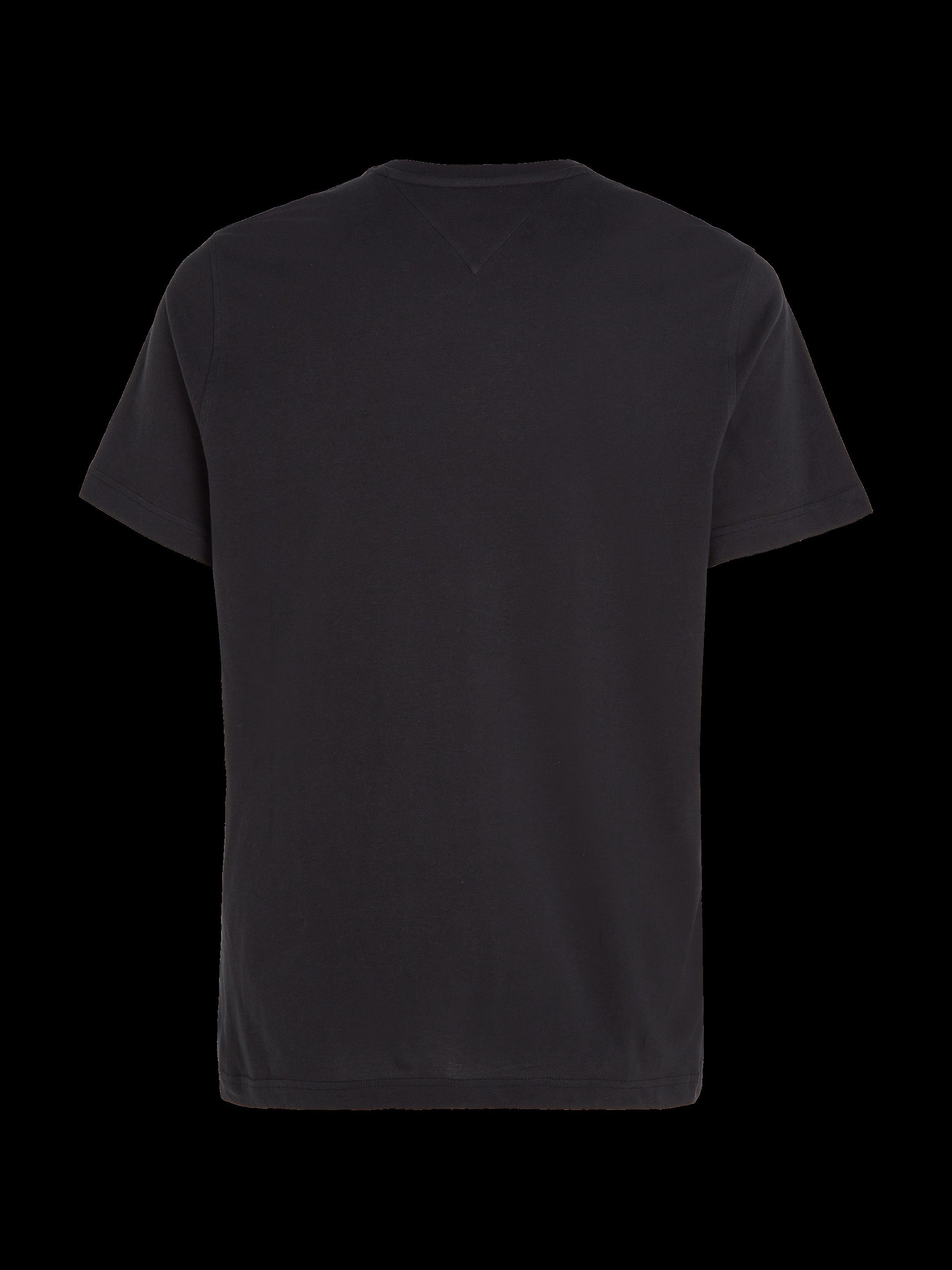 TOMMY JEANS T-shirt TJM ESSENTIAL SOLID TEE met ronde hals en subtiele logo-vlag