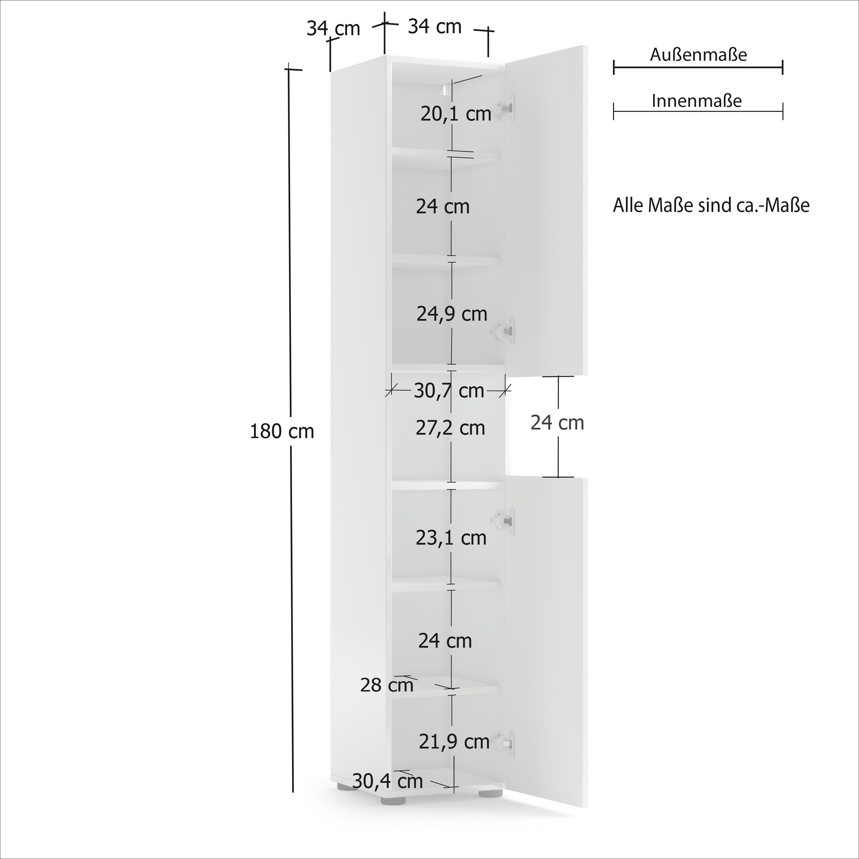INOSIGN Hoge kast Mister Breedte 34 cm