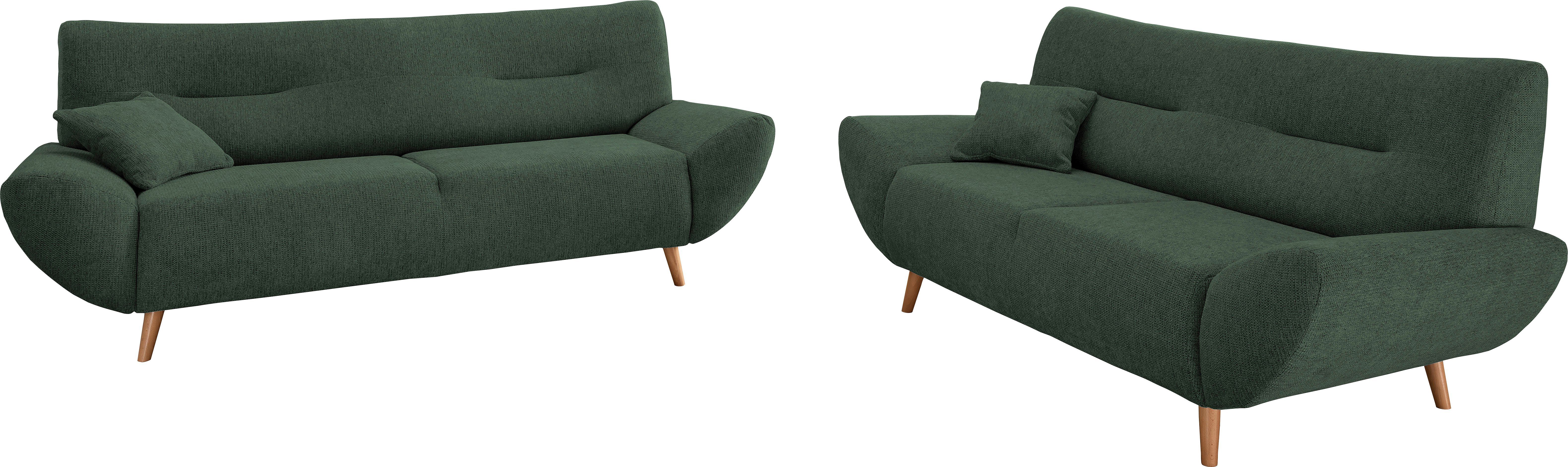 INOSIGN 3-zitsbank Drago, elegant en tijdloos, comfortabel, met houten voet