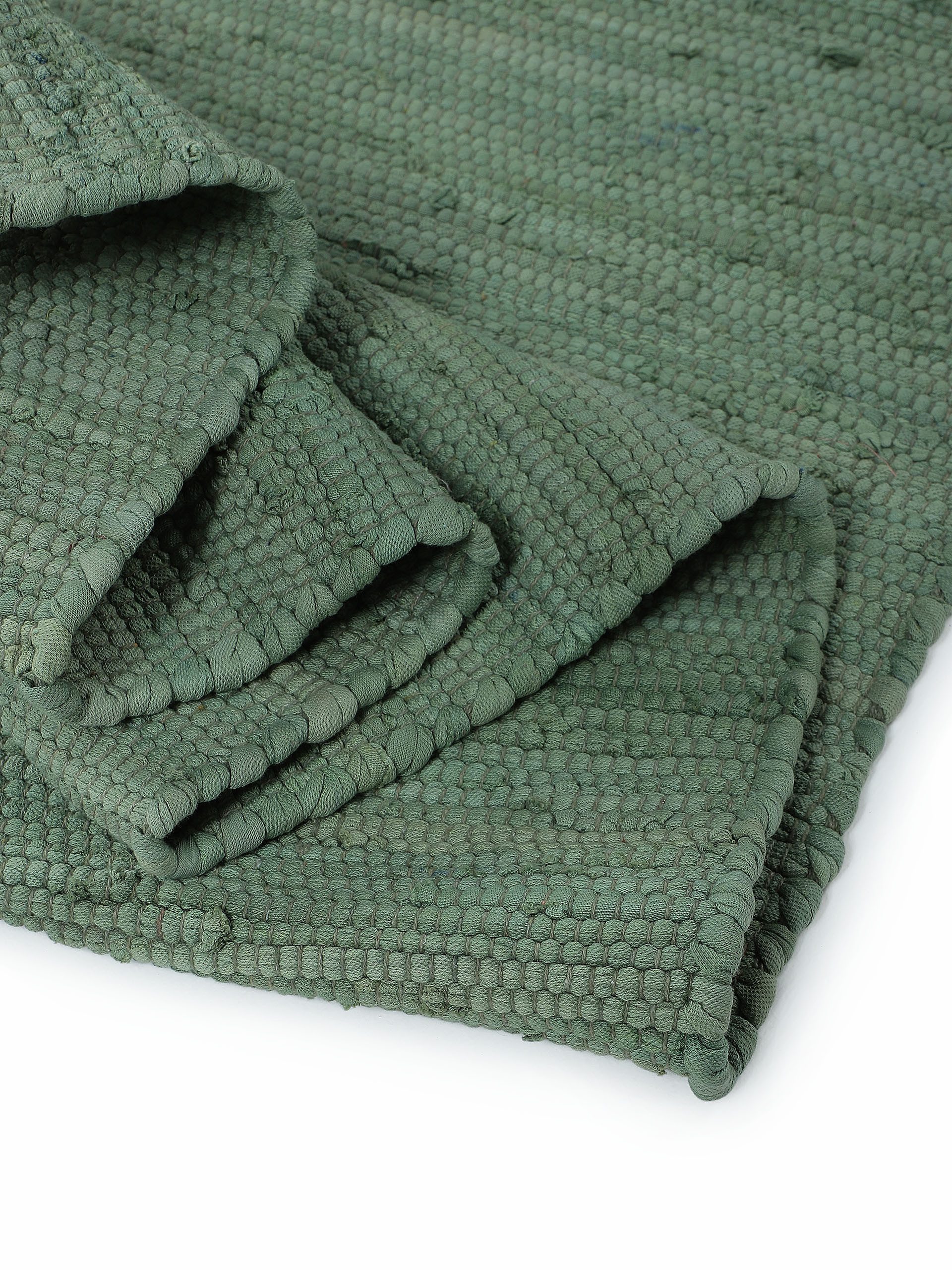 carpetfine Vloerkleed Kelim Chindi uni Tweezijdig te gebruiken kleed, puur katoen, met de hand geweven, unikleuren, met franje