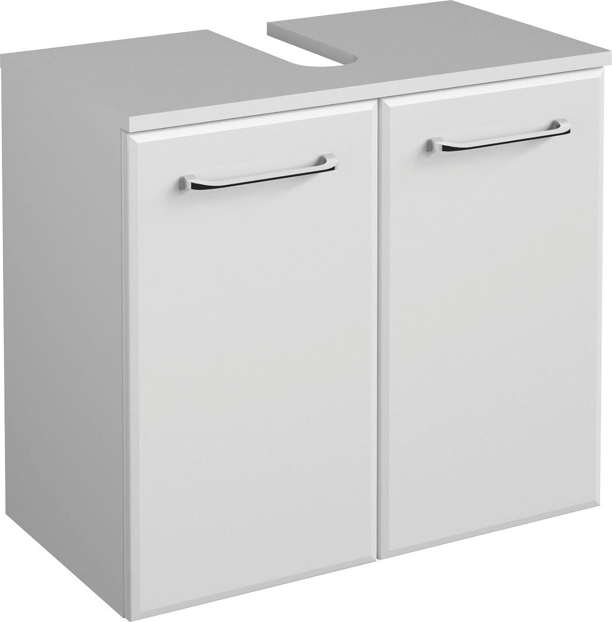 Saphir Wastafelonderkast Quickset onderkast, 60 cm breed, 2 deuren, zonder wastafel Wastafelonderkast inclusief deurdemper, grepen in glanzend chroom