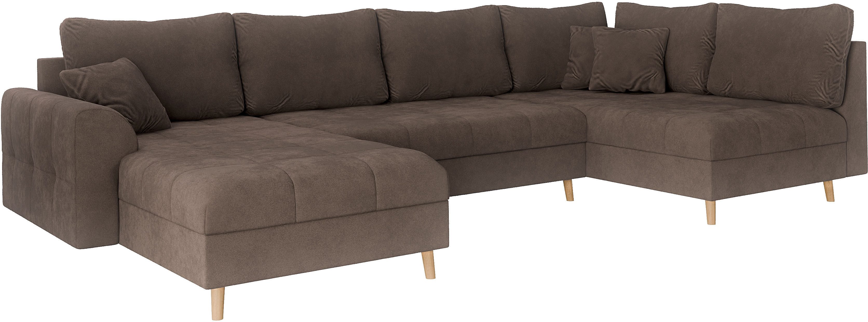 Home affaire Zithoek CHARRE U-vorm met ottomane, afmetingen B/D/H: 310/161/81 cm fijne stiksels, losse rug- en sierkussens, ook in cord en bouclé