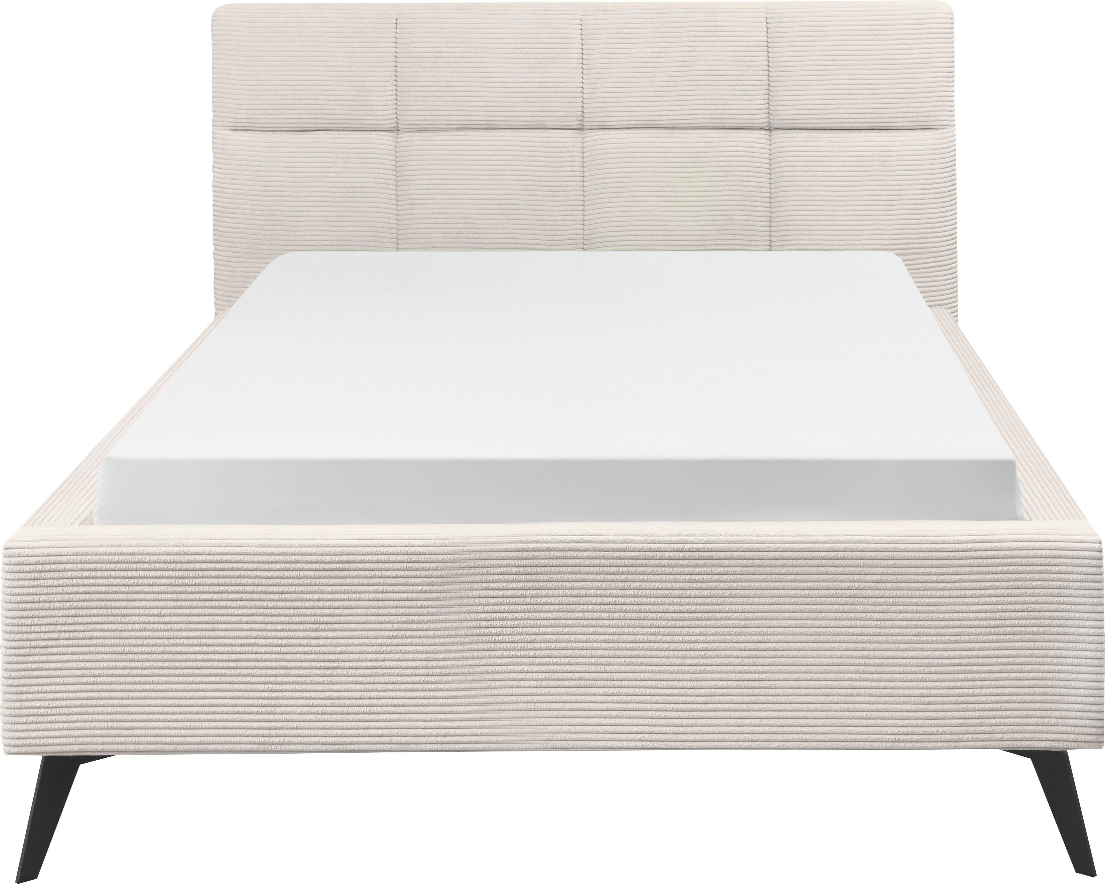 set one by Musterring Gestoffeerd bed Cary naar keuze met matras en lattenbodem, zwarte metalen poten