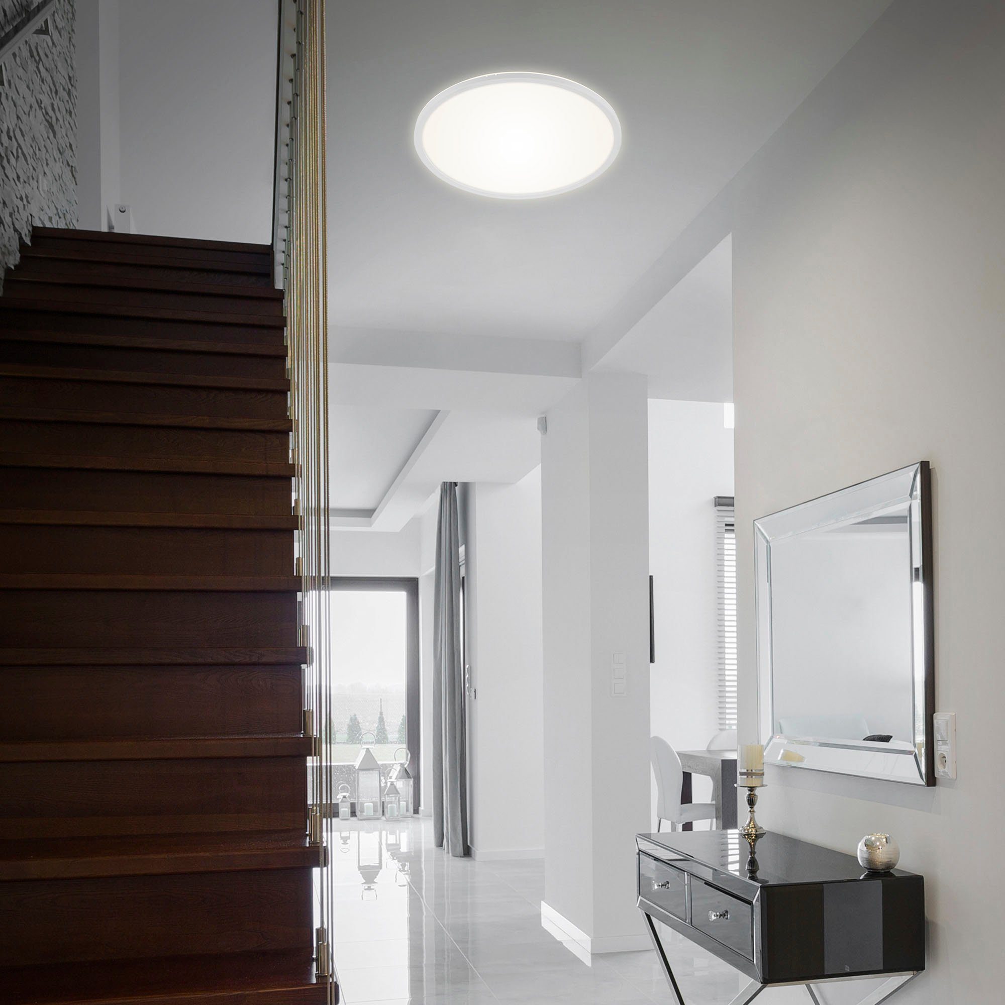 Briloner Leuchten Led-paneel 7080016 SLIM Plafondlamp, 42x2,9 cm, wit, 22W, woonkamer, slaapkamer, keuken