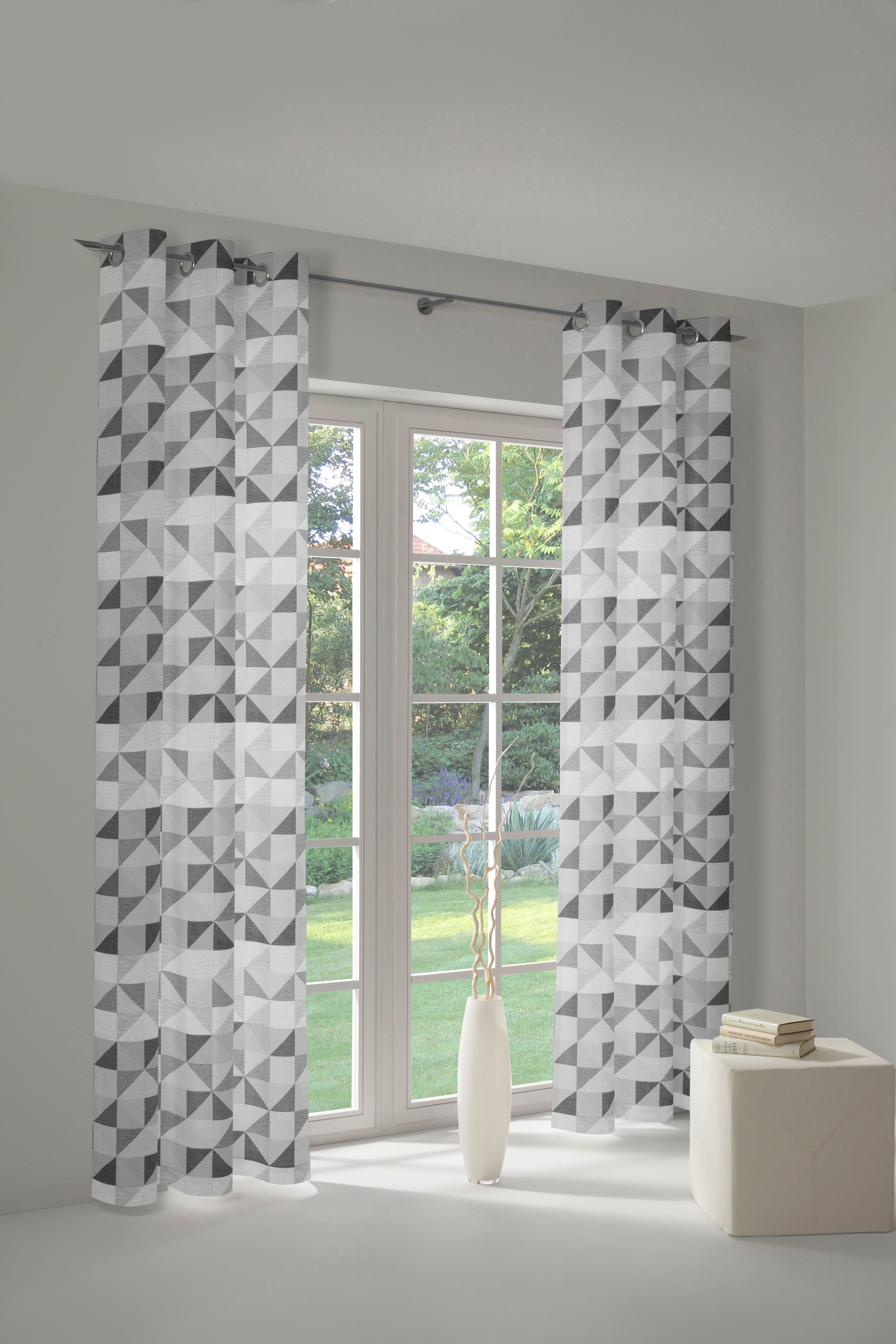 Wirth Gordijn BERLARE (1 stuk) kant & klaar gordijnen maat 132 cm x 385 cm grijs