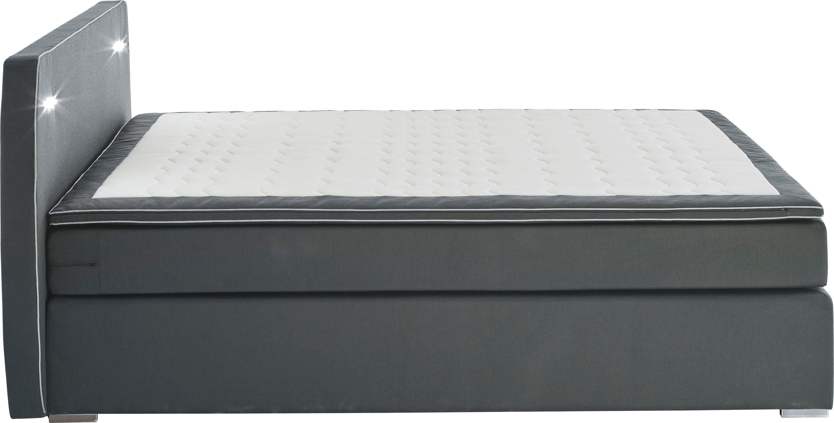 ATLANTIC home collection Boxspring REX led inclusief ledverlichting en topmatras