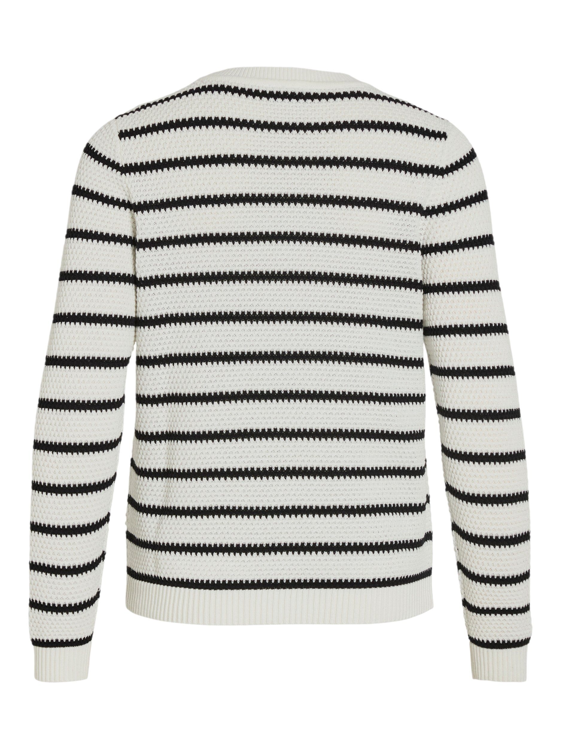 Vila Trui met ronde hals VIDALO O-NECK L/S STRIPE KNIT TOP- NOOS