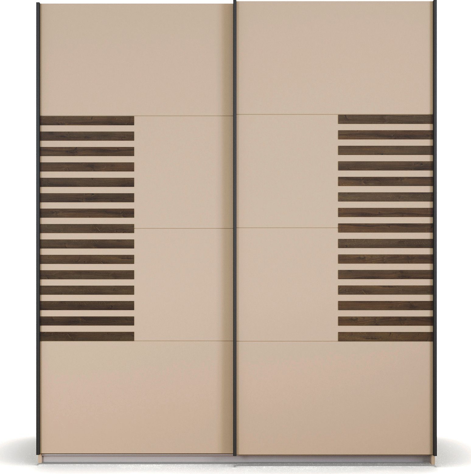 rauch Zweefdeurkast Kledingkast Kast Garderobe Slaapkamerkast BAREA Front met oplage in moderne lamellen-look MADE IN GERMANY