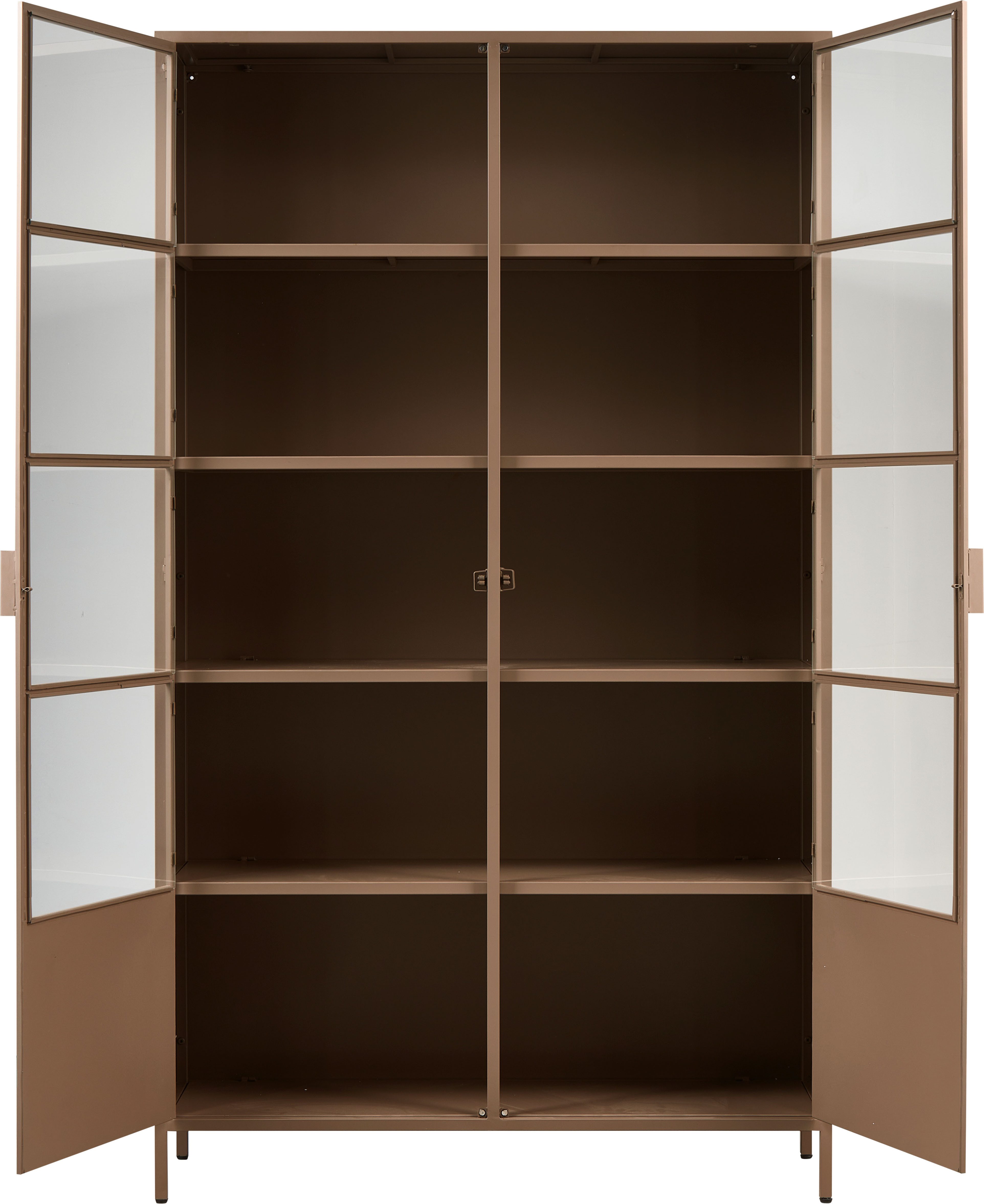 WOOOD Vitrinekast Ronja Halfglazen vitrine van gepoedercoat metaal, H 189 cm x B 110 cm