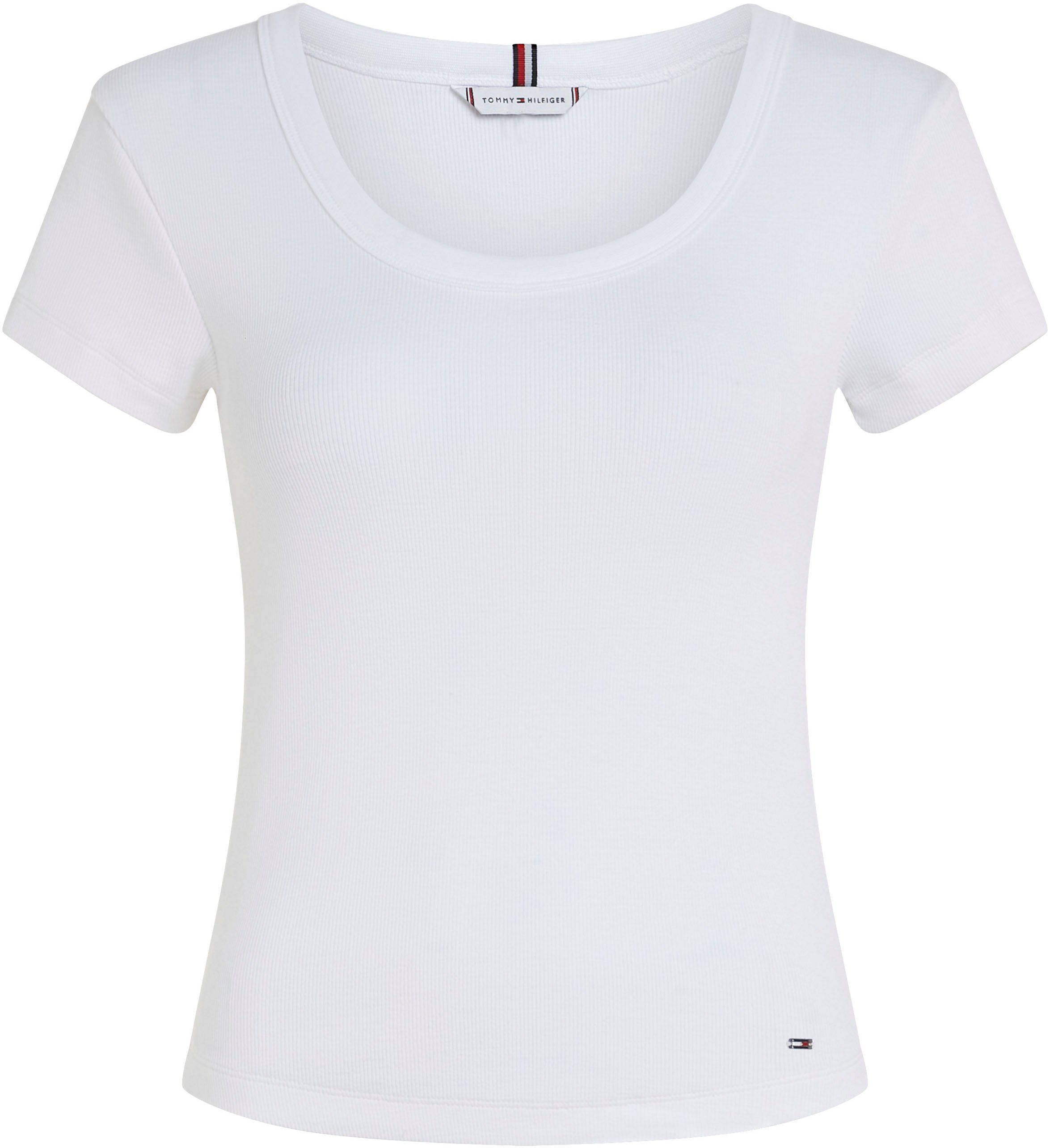 Tommy Hilfiger T-shirt SLIM RIB SCOOP NK CAP SLV