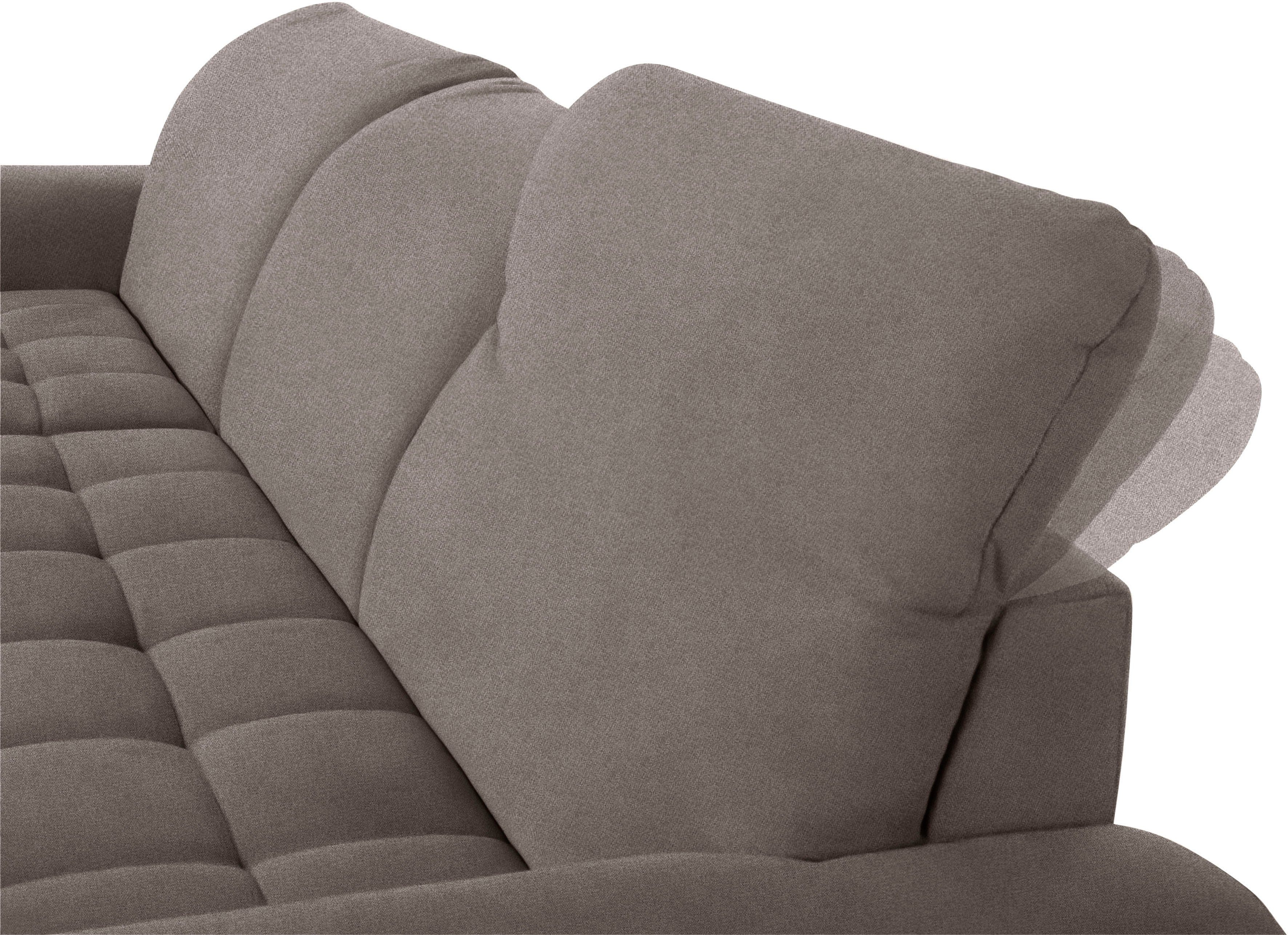 DOMO collection Hoekbank Franzi L-vorm naar keuze met verstelbare hoofdsteun (dan diepte: 170 cm)