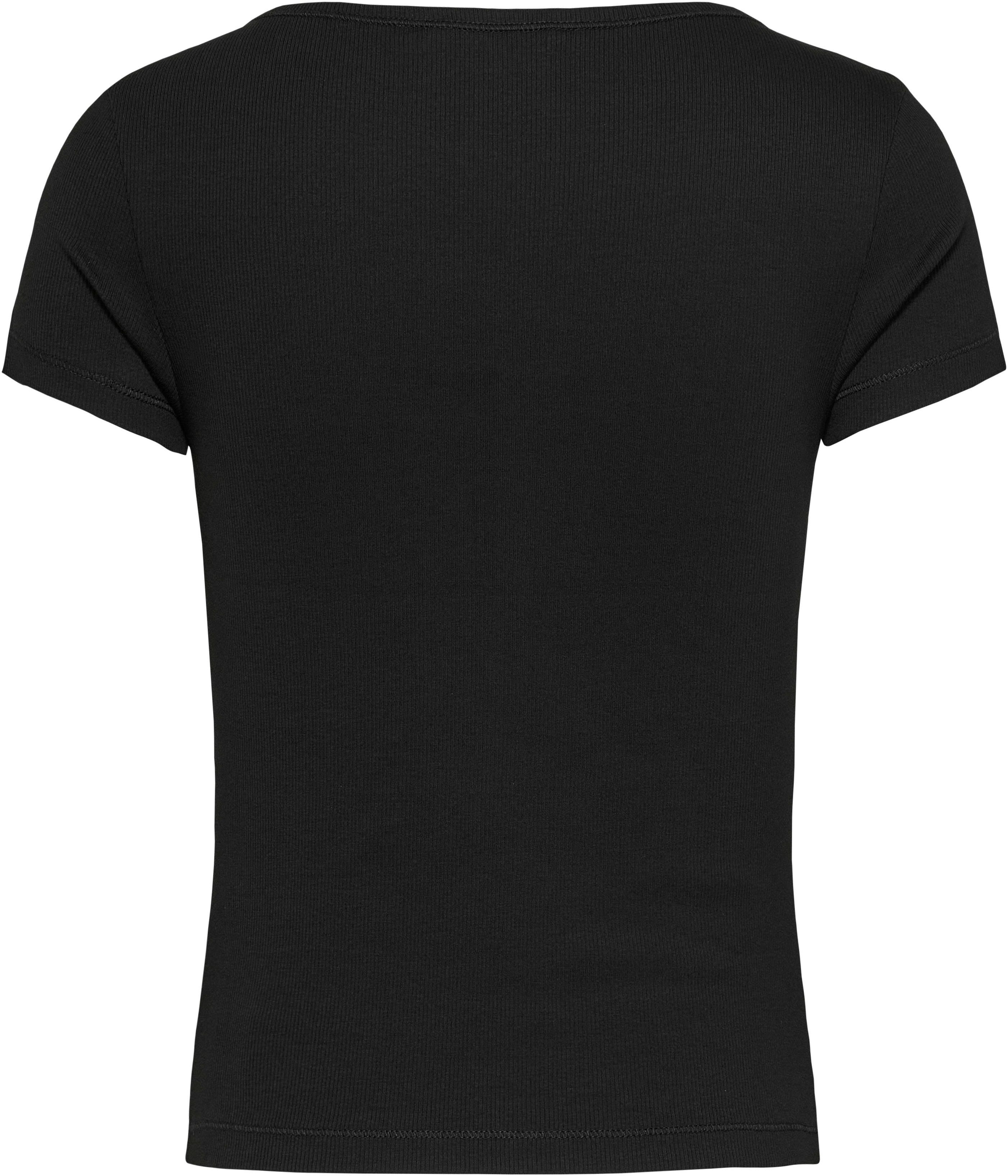 TOMMY JEANS Shirt met ronde hals TJW SLIM HENLEY TOP SS