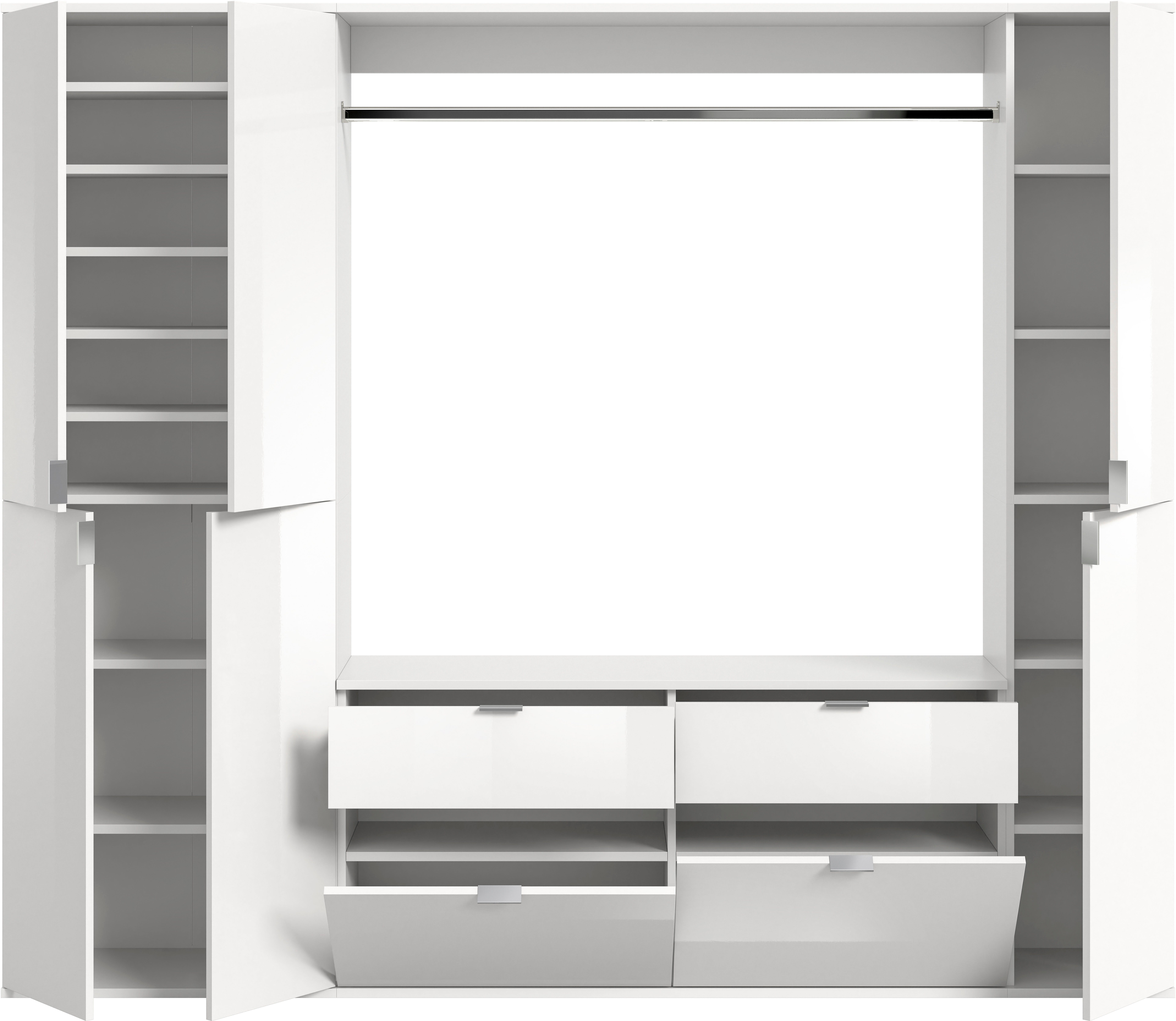 INOSIGN Halmeubelset Trondheim, Breedte 212 cm, 5-delig, bestaande uit: 2x garderobekast, 1 commode, 1 kledingstang, 1 legplank (set, 4-delig)
