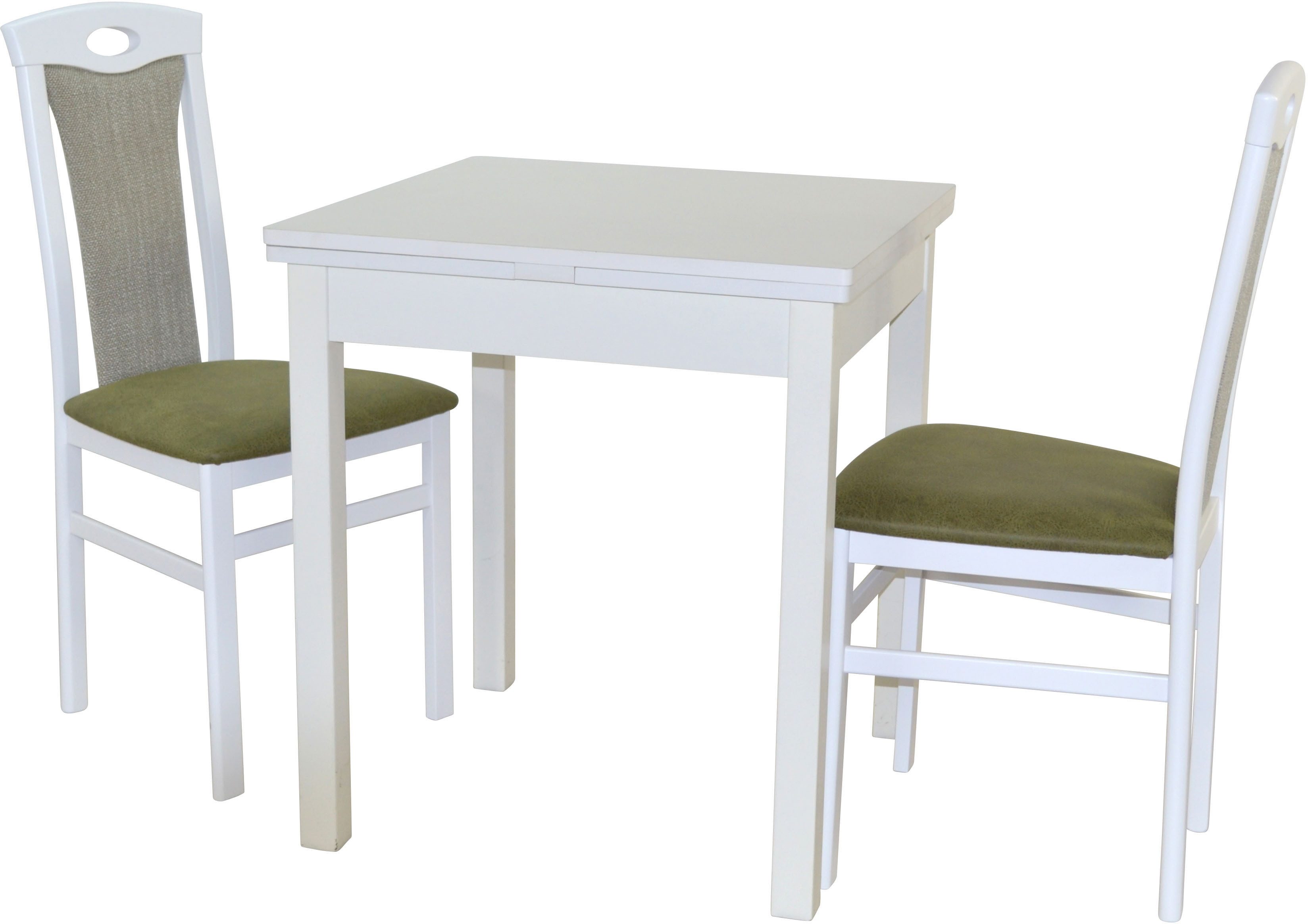 HOFMANN LIVING AND MORE Eethoek 3-delig eethoek Stoelen voorgemonteerd (voordeelset, 3-delig) eethoeken groen
