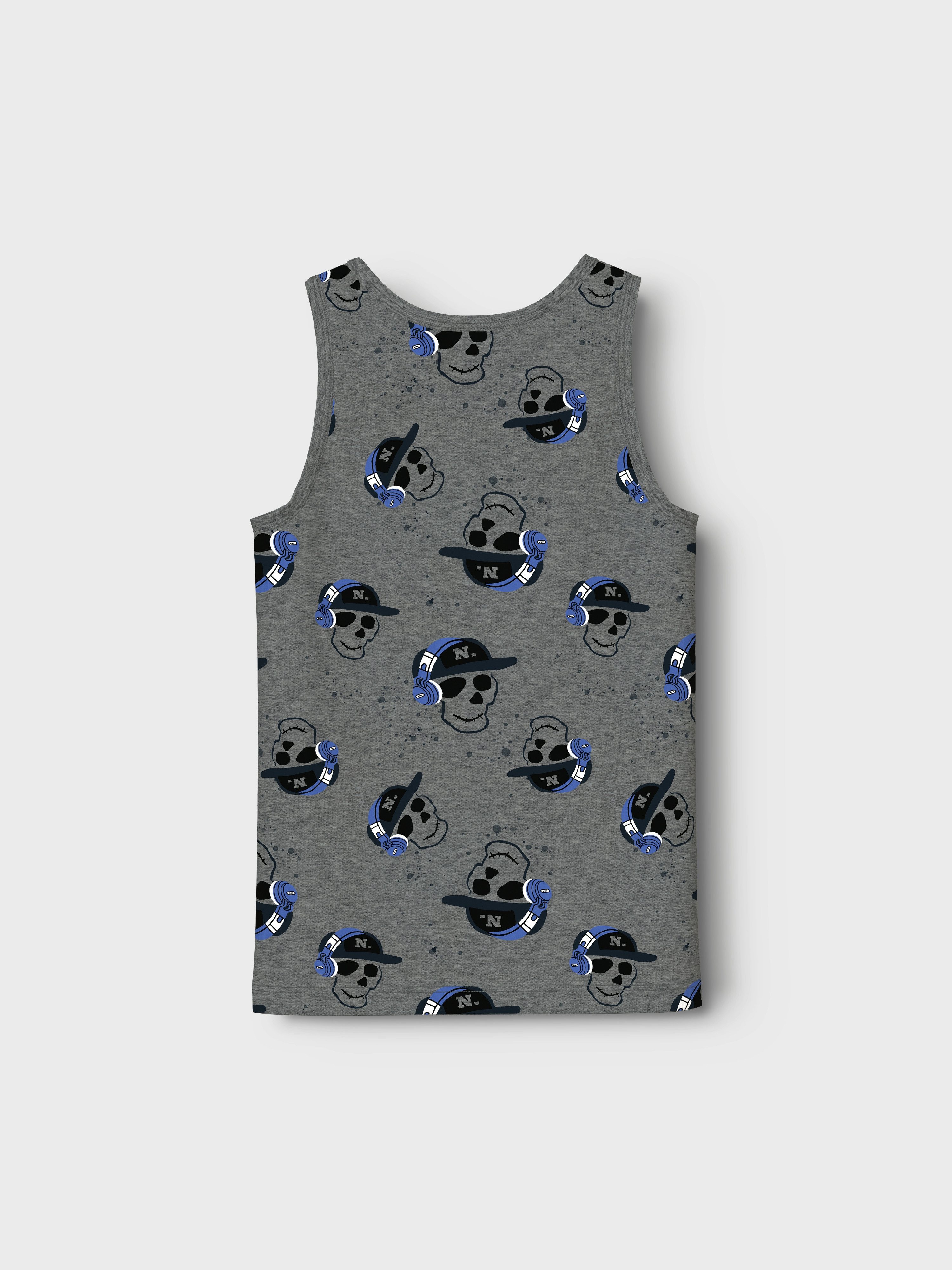 Name It Hemd NKMTANK TOP 2P DARK GREY MEL SKULL NOOS (set, 2 stuks)