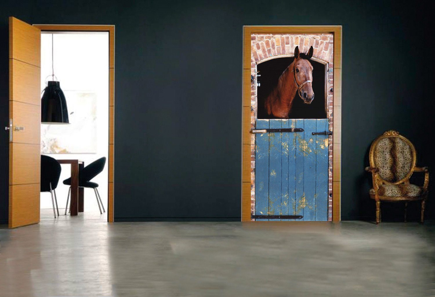 Papermoon Fotobehang Horse - deurbehang Vlies, 2 banen, 90x 200 cm (2-delig)
