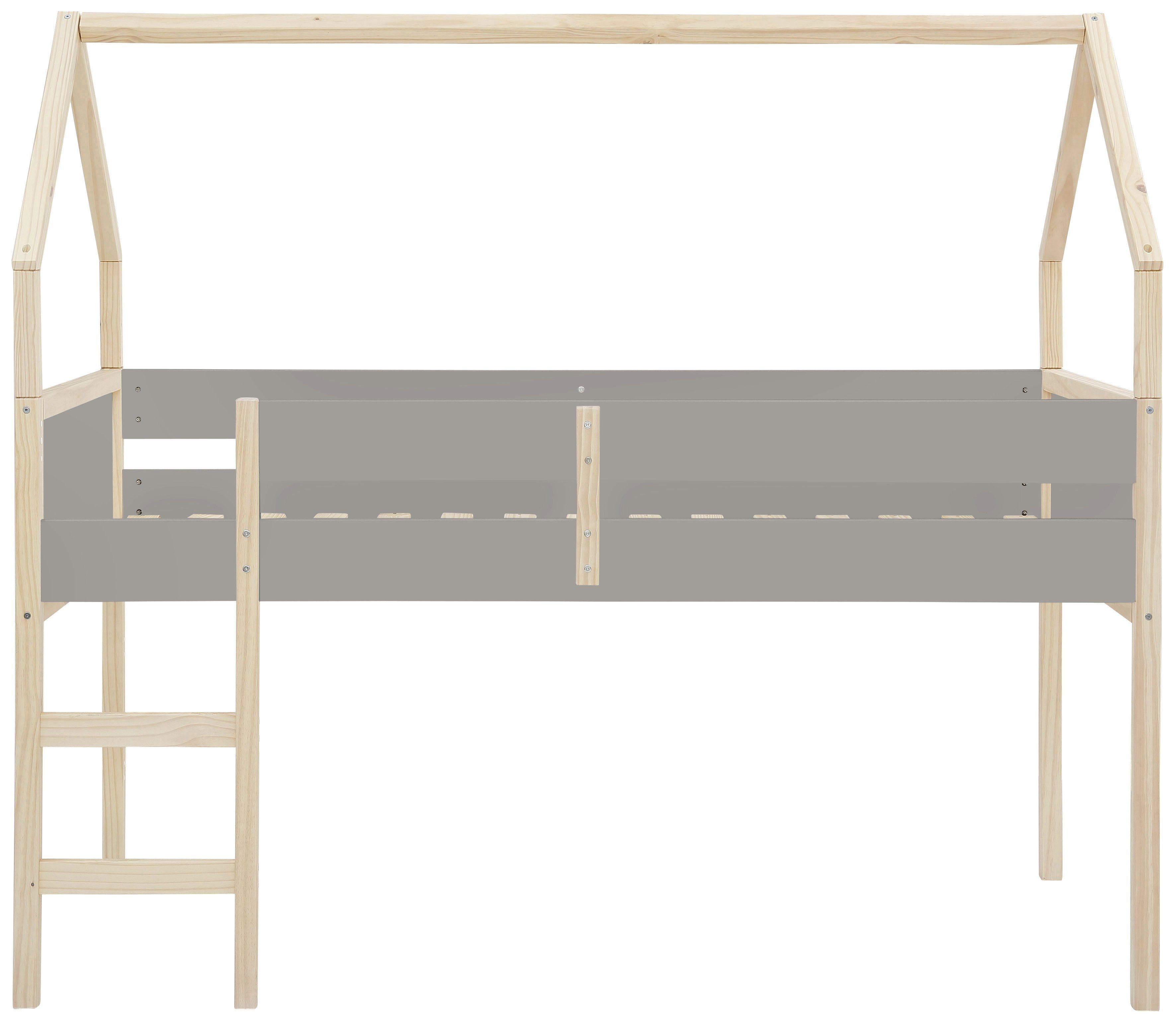 Lüttenhütt Hoogslaper Janne Grenenhout, 1-persoons, inclusief houten ladder, ligoppervlak 90x200 cm