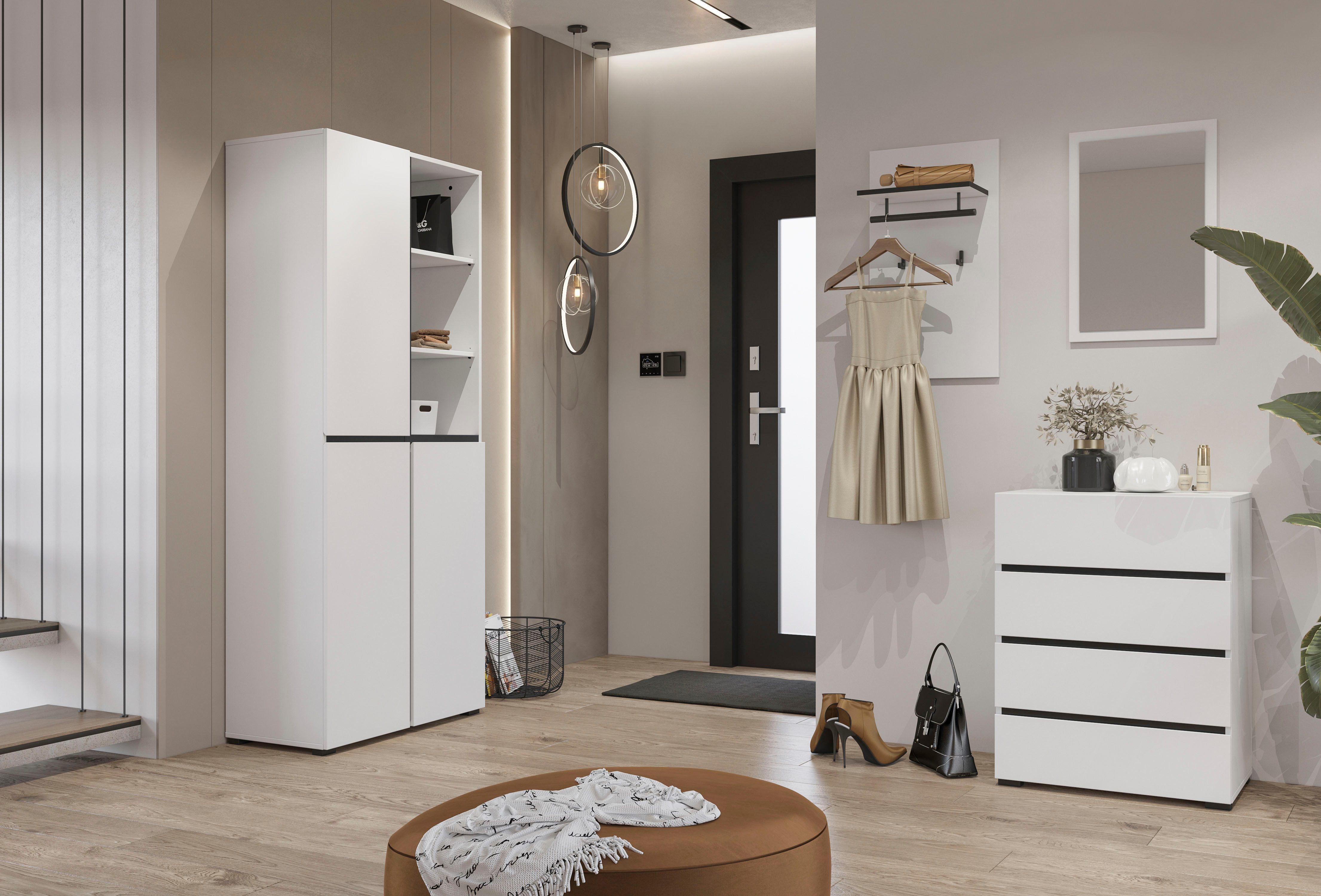 INOSIGN Garderobespiegel Cross,Breedte 40-60 cm moderne halspiegel verticaal of horizontaal hangend