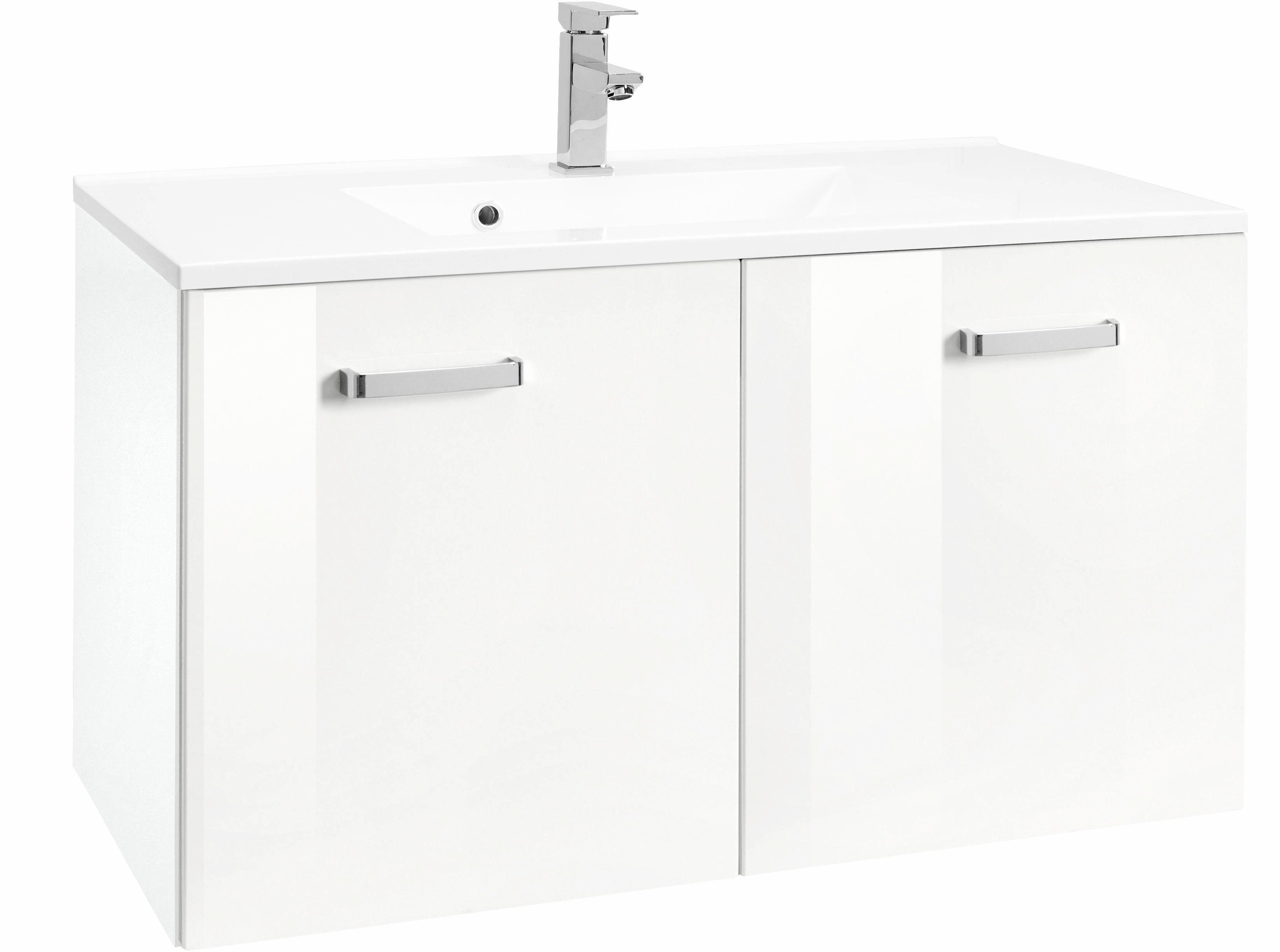 welltime Wastafelonderkast Ravenna Badkamermeubel, wastafelonderkast inclusief wasbak, breedte 60 cm onderkasten wit